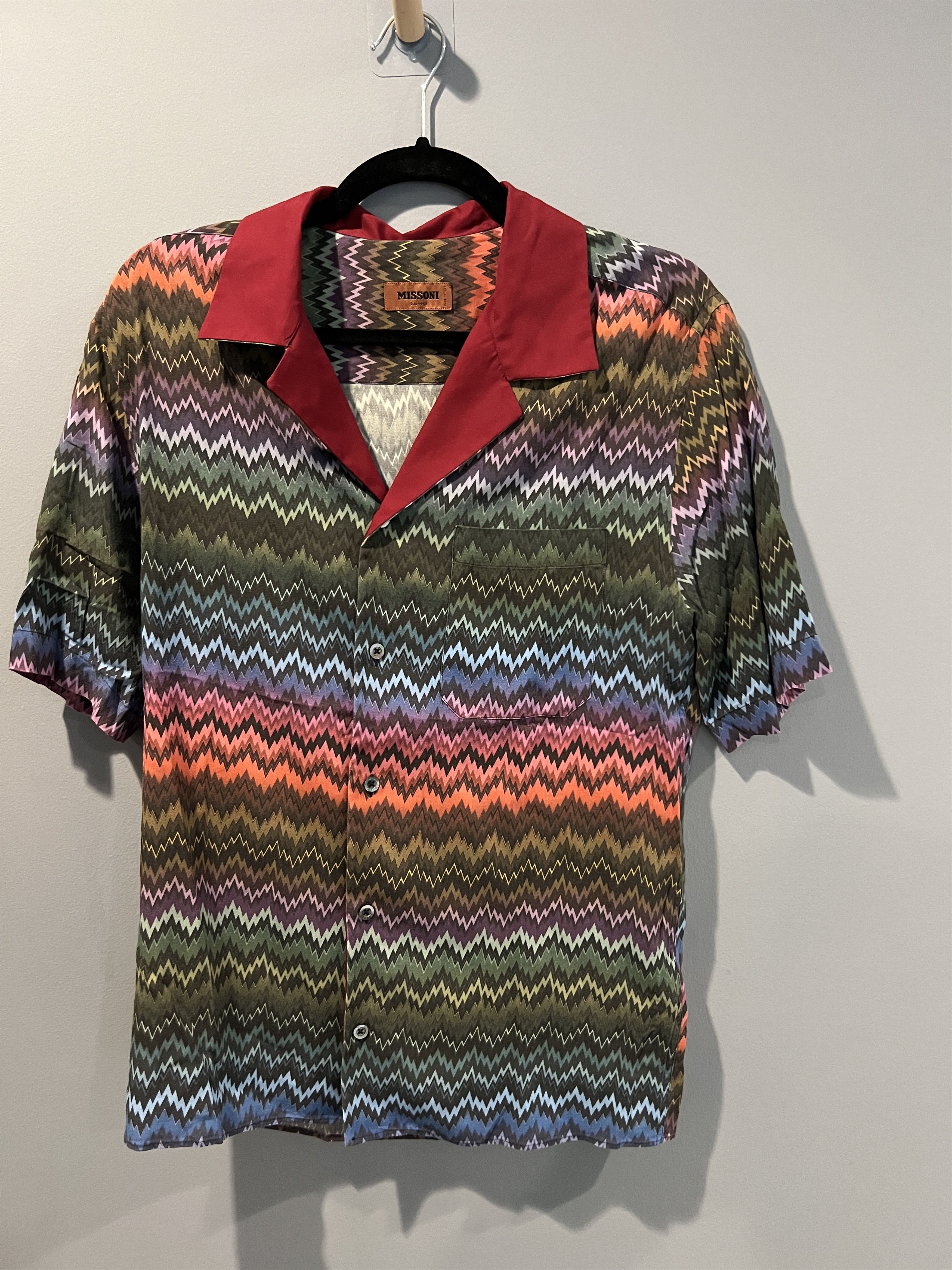 image of Missoni Chevron Multicolor Shirt, Men's (Size XS)