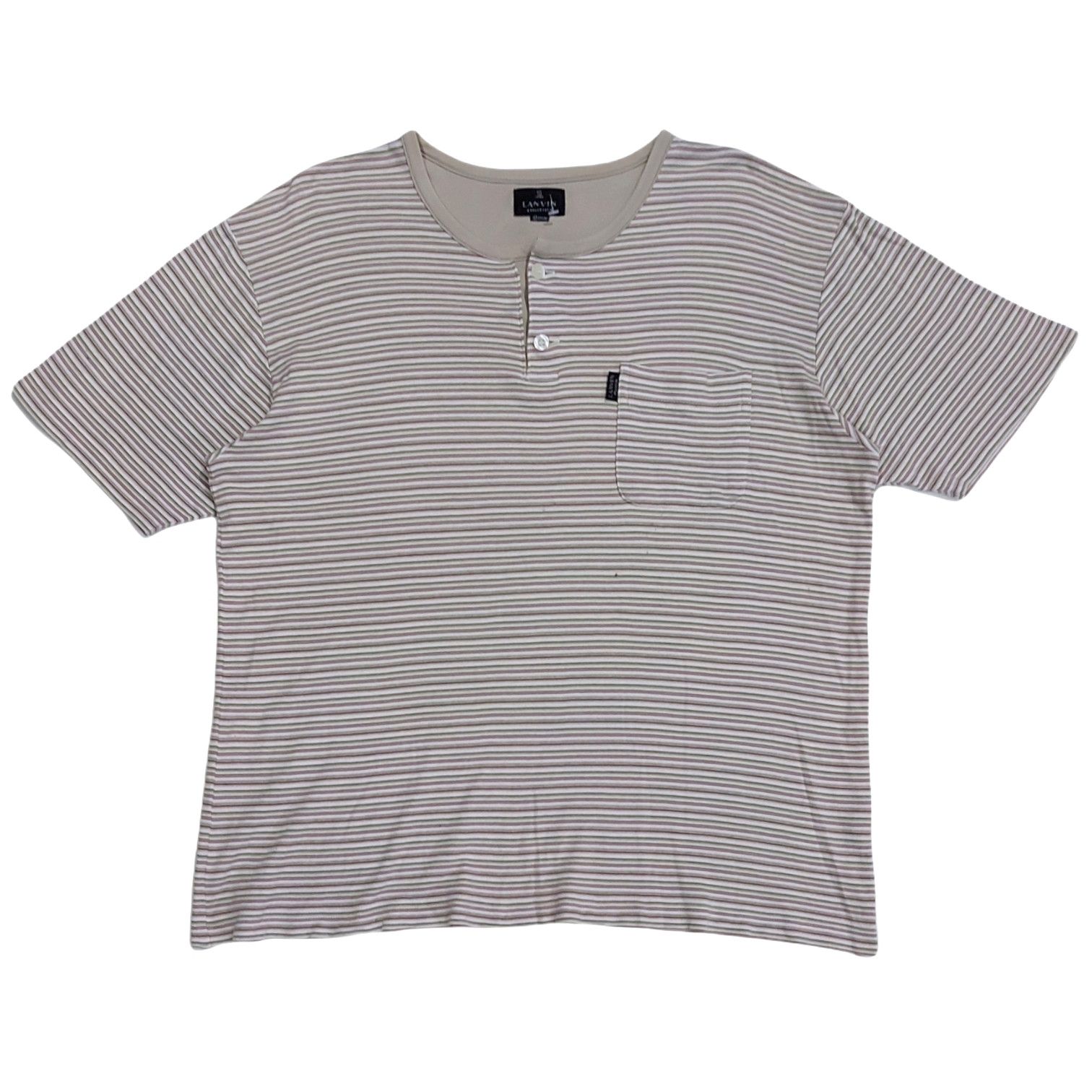 RARE! LANVIN PARIS DESIGNER STRIPED POCKET HENLEY