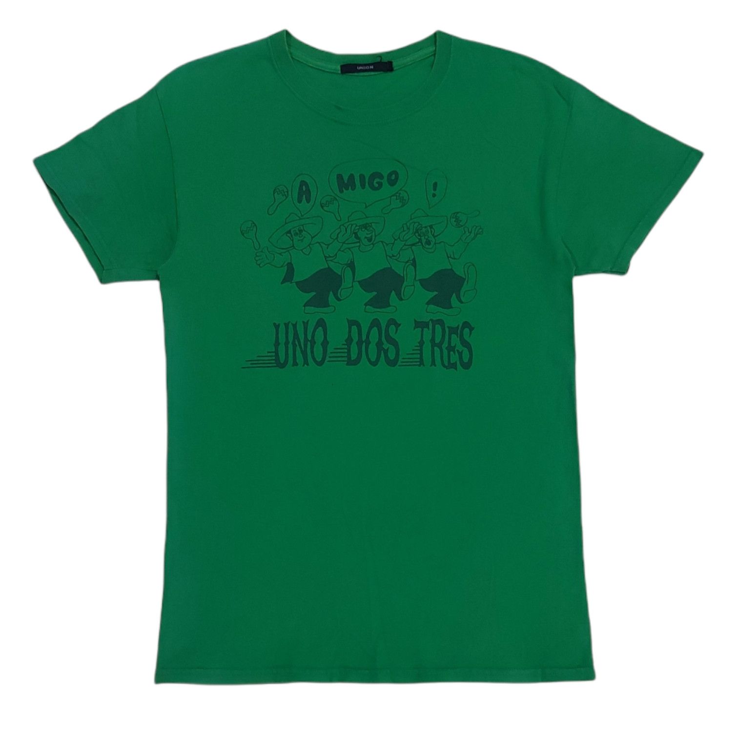 Union LA RARE! UNION "UNO DOS TRES" MEXICAN CARICATURE Size US S / EU 44-46 / 1 - 1 Thumbnail