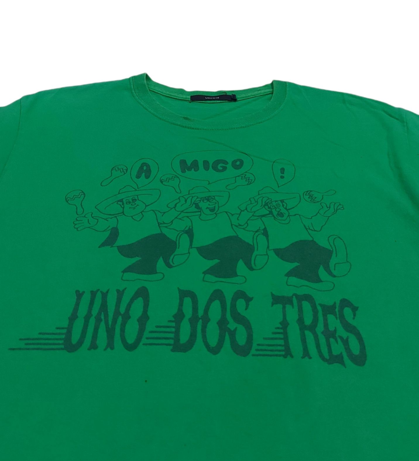 Union LA RARE! UNION "UNO DOS TRES" MEXICAN CARICATURE Size US S / EU 44-46 / 1 - 5 Thumbnail
