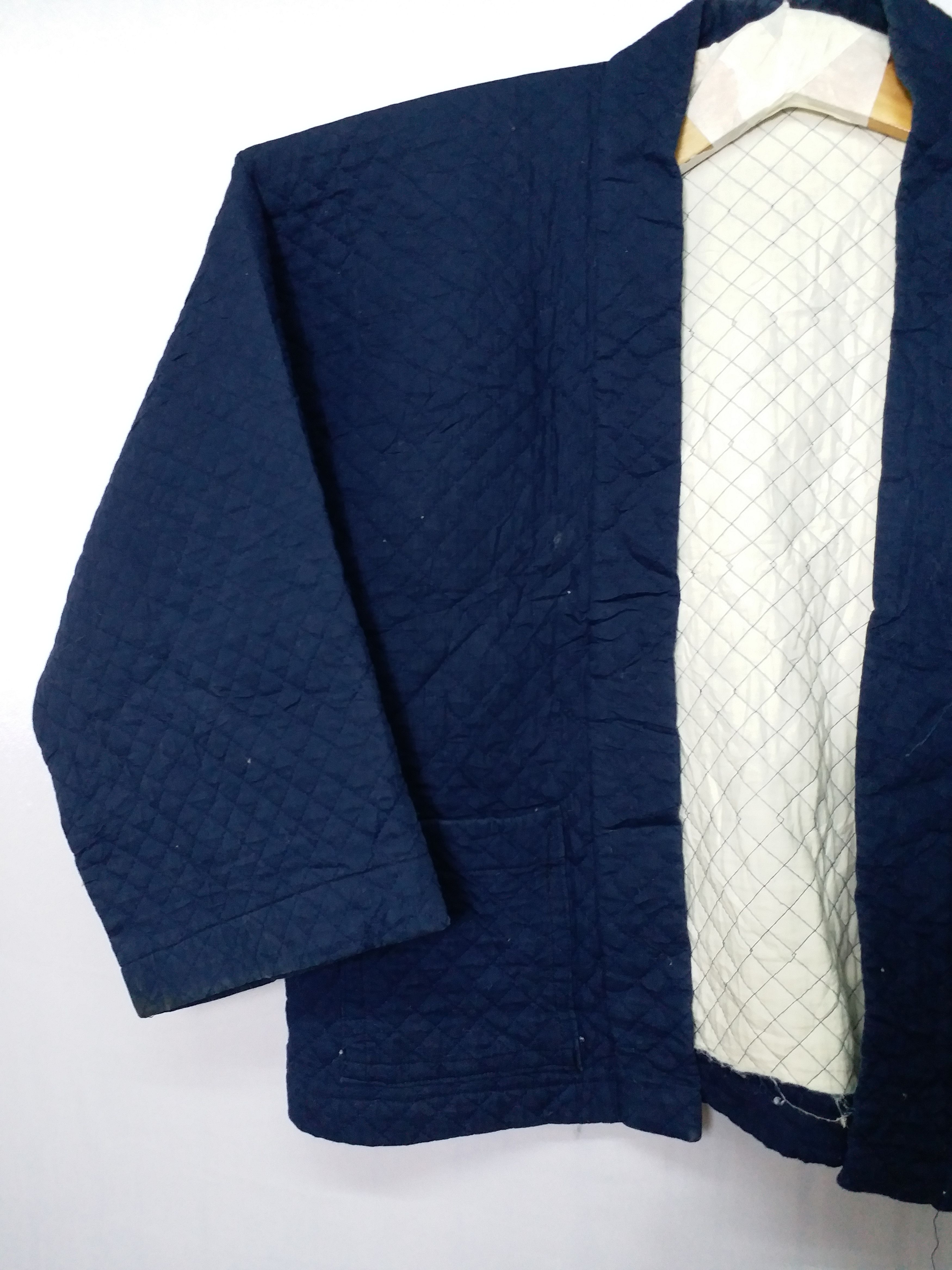 Indigo × Japanese Brand 💥 SASHIKO BORO Kimono Japan Indigo Quilted Japan Tradition Size US M / EU 48-50 / 2 - 3 Thumbnail