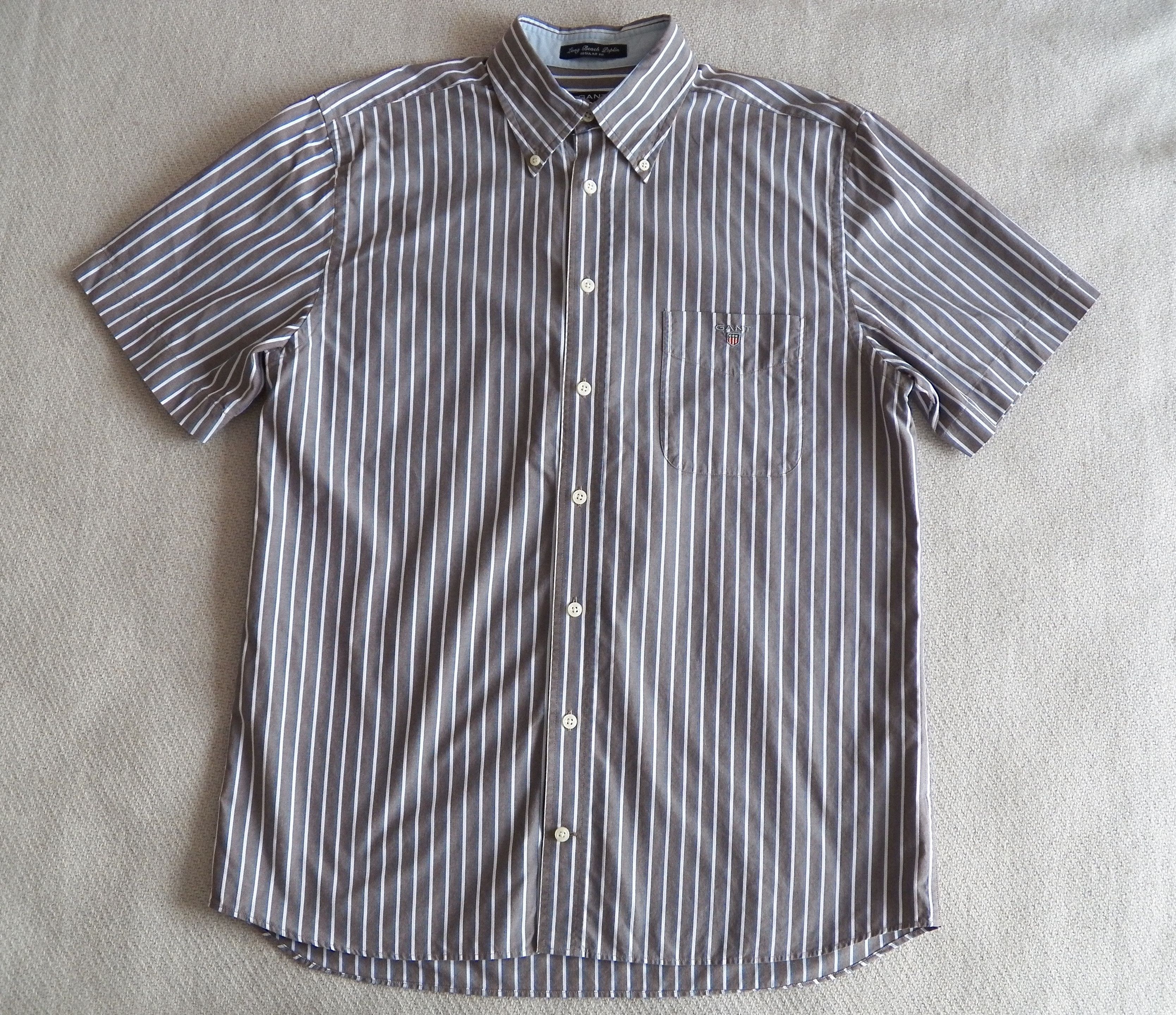 Gant GANT Long Beach Poplin SHIRT Regular Fit brown stripe cotton Size US M / EU 48-50 / 2 - 1 Thumbnail