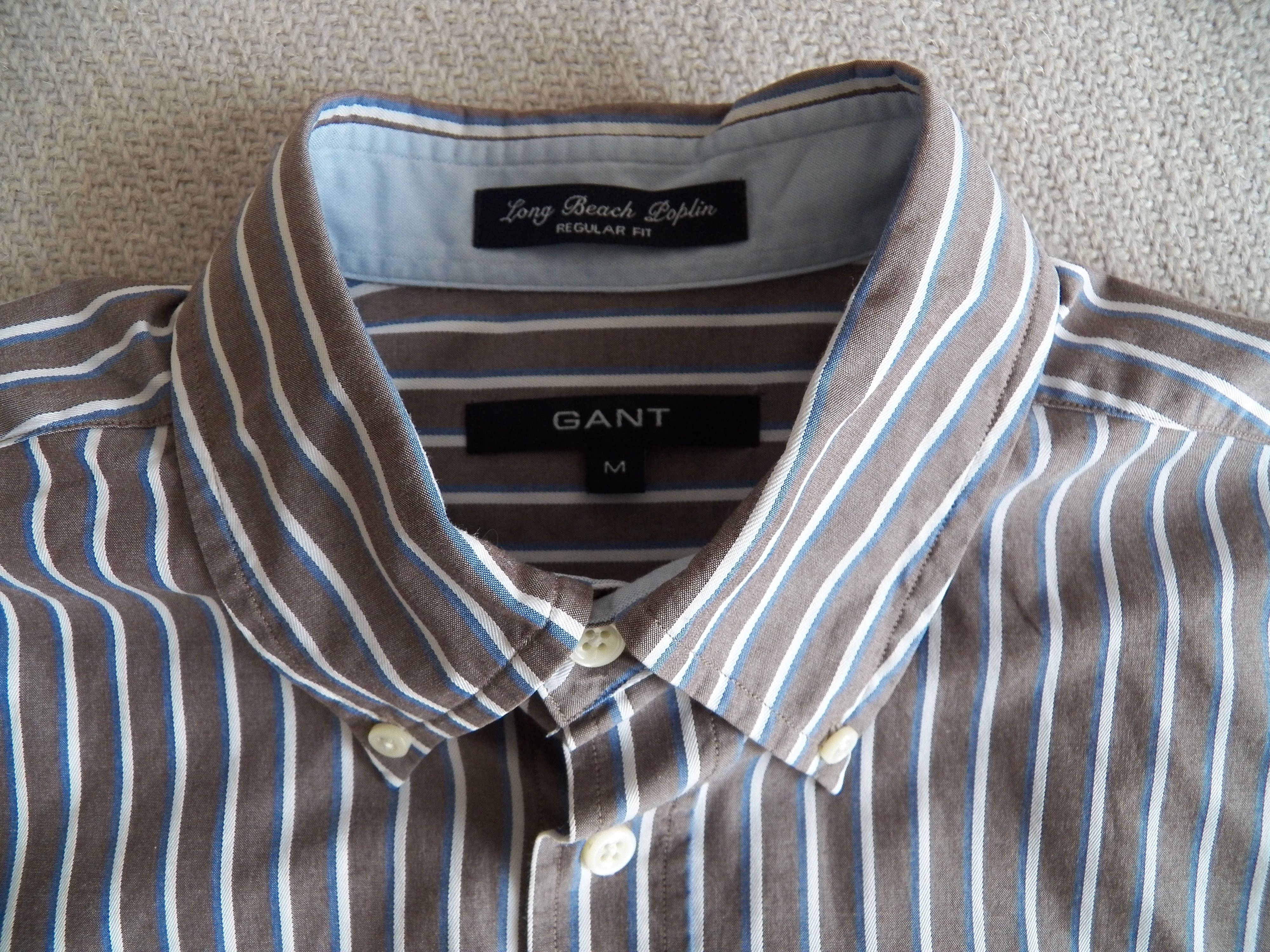 Gant GANT Long Beach Poplin SHIRT Regular Fit brown stripe cotton Size US M / EU 48-50 / 2 - 2 Thumbnail