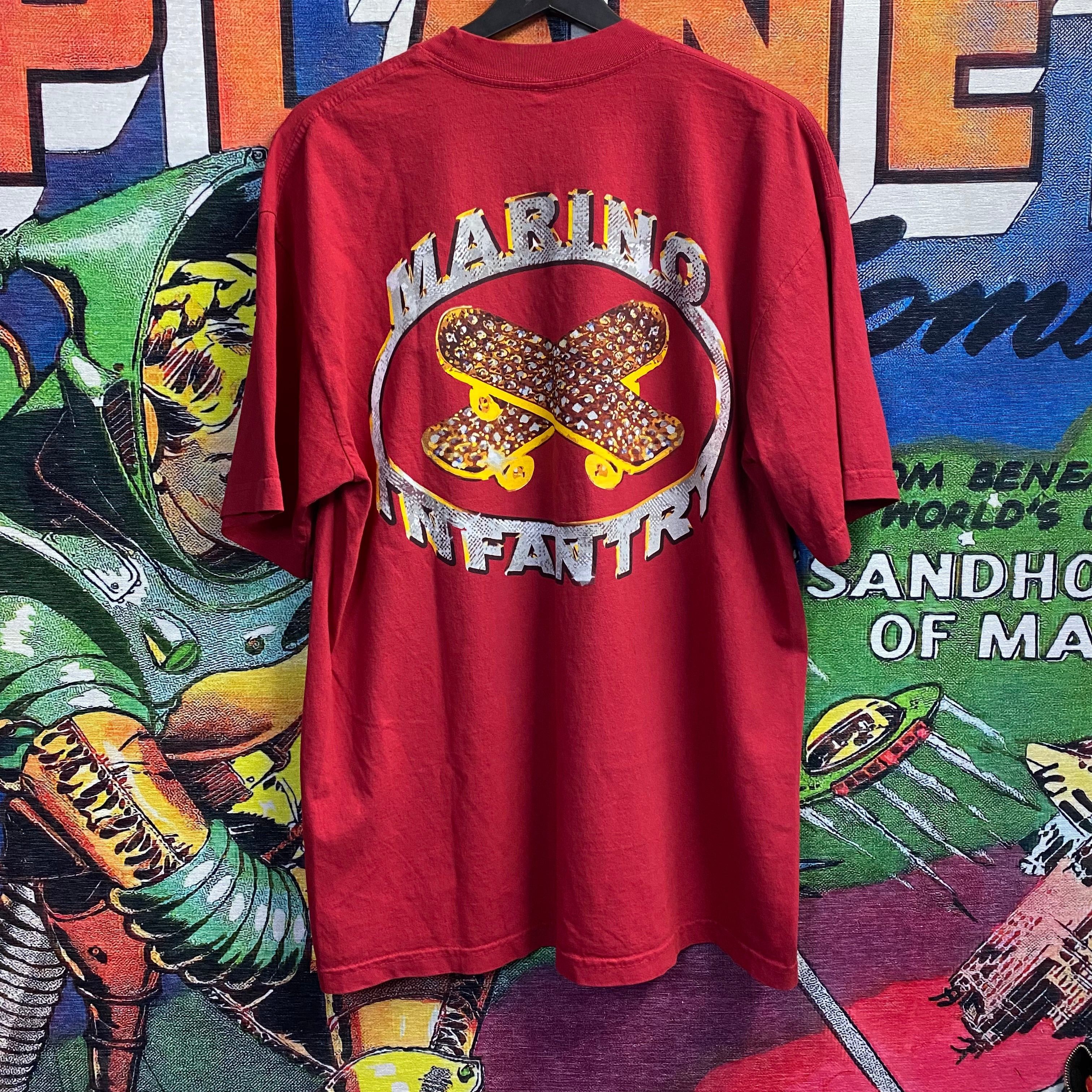 Pre-owned Marino Infantry Tee Shirt Size Large In Red