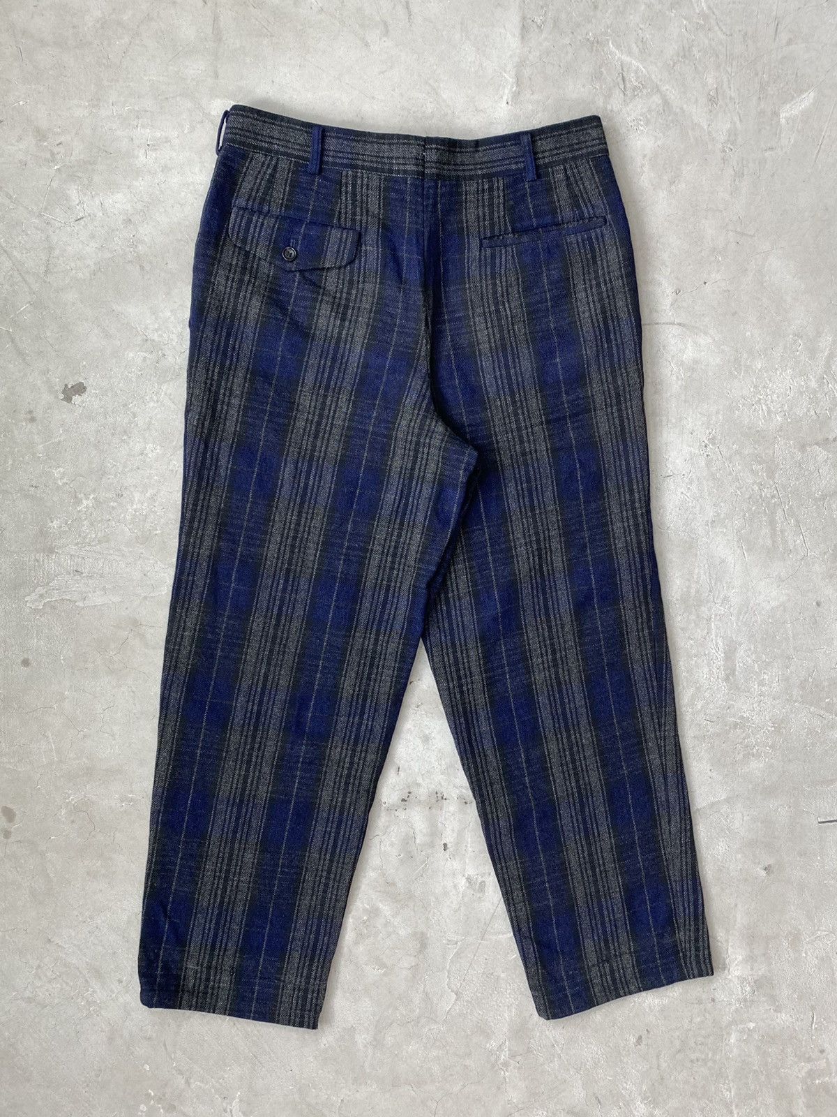 Comme des Garcons Homme Plus 2002 CDGHP Plaid Cropped Pants Size US 32 / EU 48 - 2 Thumbnail