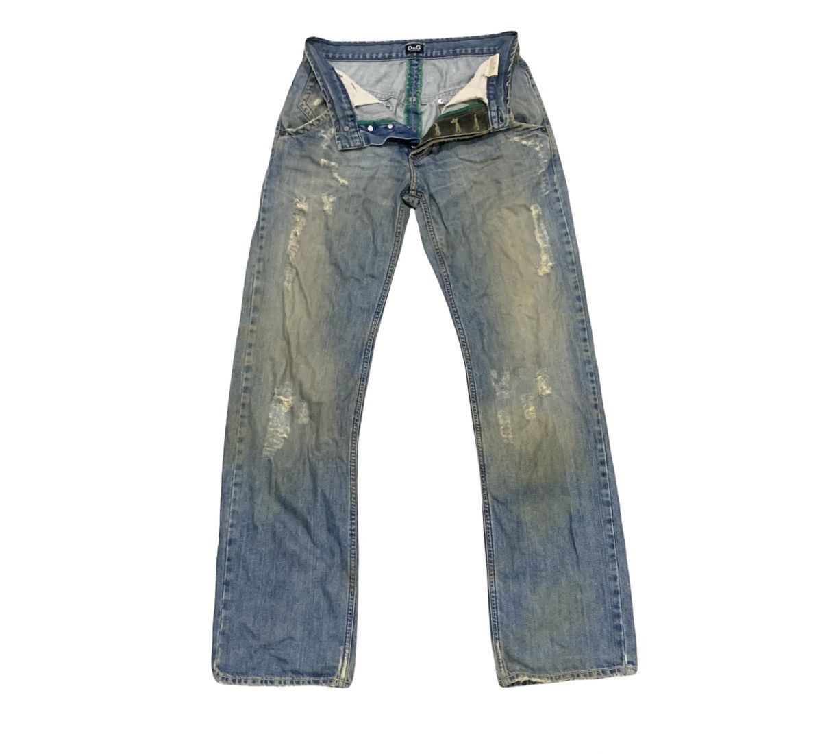 Dolce & Gabbana DOLCE&GABBANA Vtg Spellout Big Logo Disstressed Denim Jeans Size US 30 / EU 46 - 3 Thumbnail