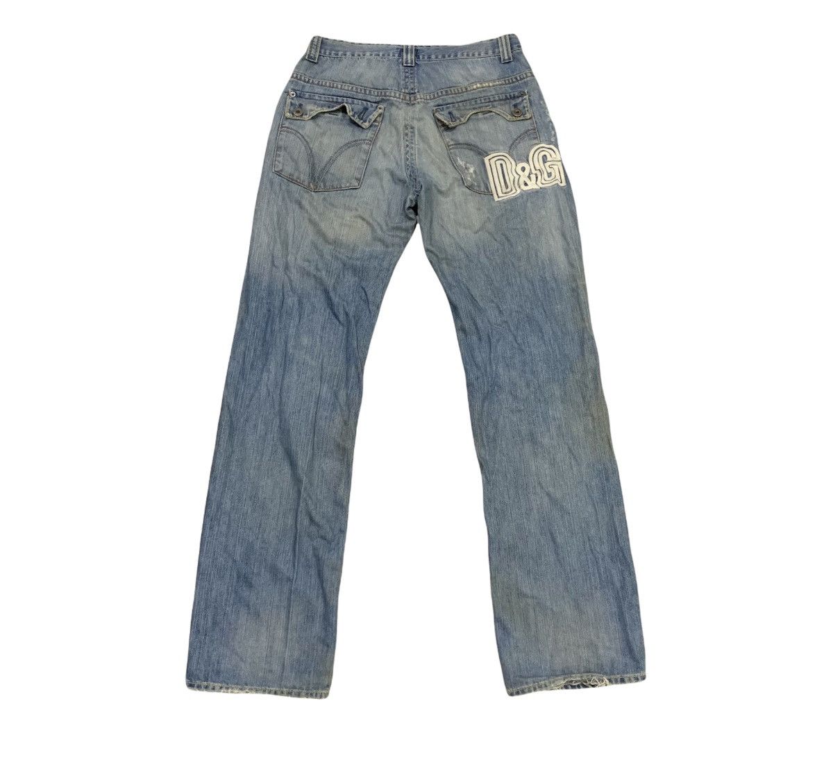 Dolce & Gabbana DOLCE&GABBANA Vtg Spellout Big Logo Disstressed Denim Jeans Size US 30 / EU 46 - 2 Thumbnail