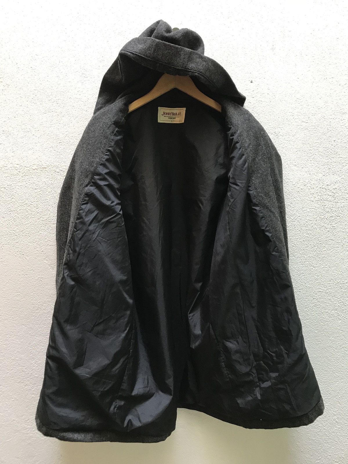 Johnbull Vintage John Bull Wool Long Coat Leather Part Made In Japan Size US L / EU 52-54 / 3 - 8 Thumbnail
