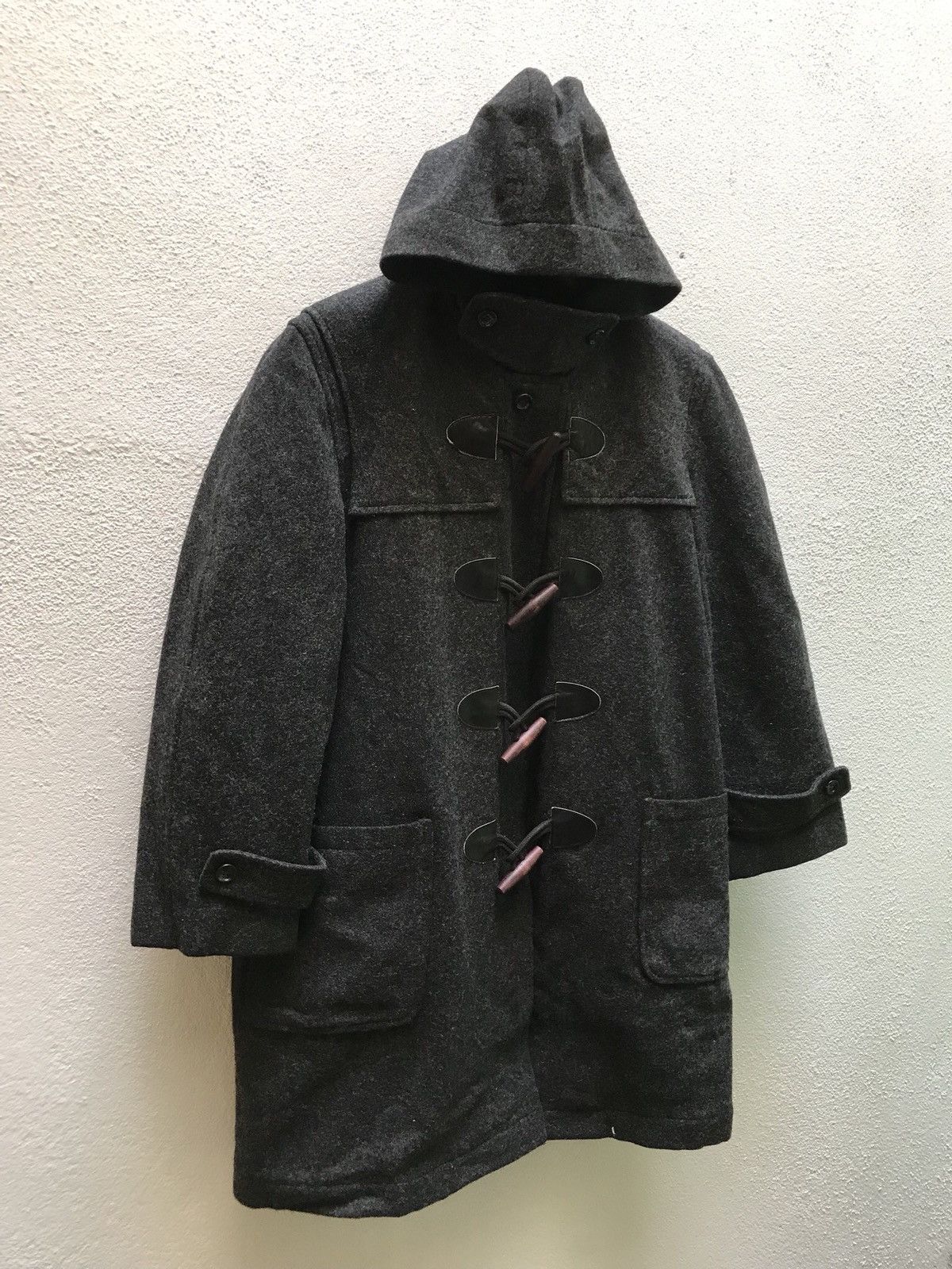 Johnbull Vintage John Bull Wool Long Coat Leather Part Made In Japan Size US L / EU 52-54 / 3 - 3 Thumbnail