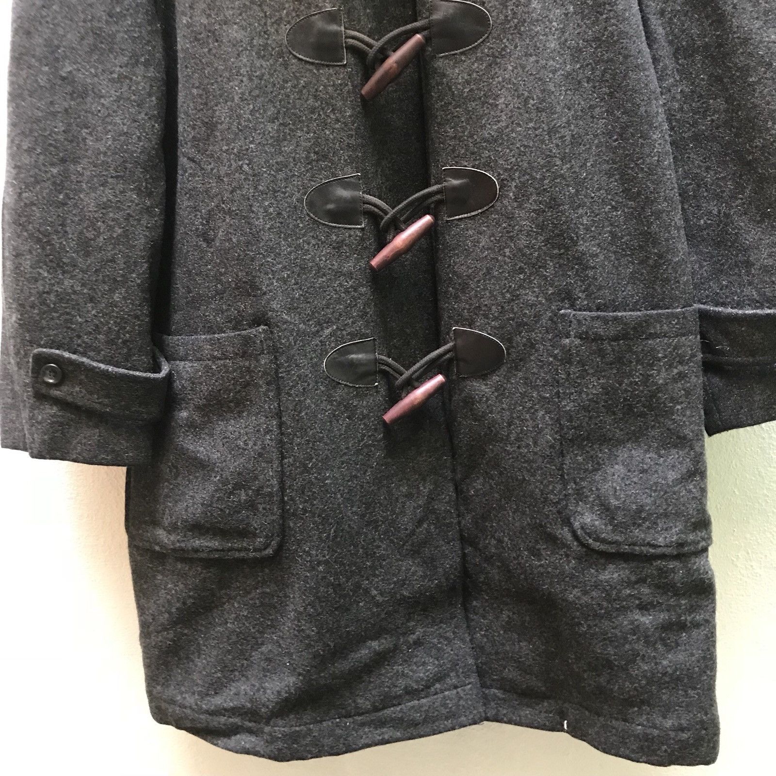 Johnbull Vintage John Bull Wool Long Coat Leather Part Made In Japan Size US L / EU 52-54 / 3 - 5 Thumbnail