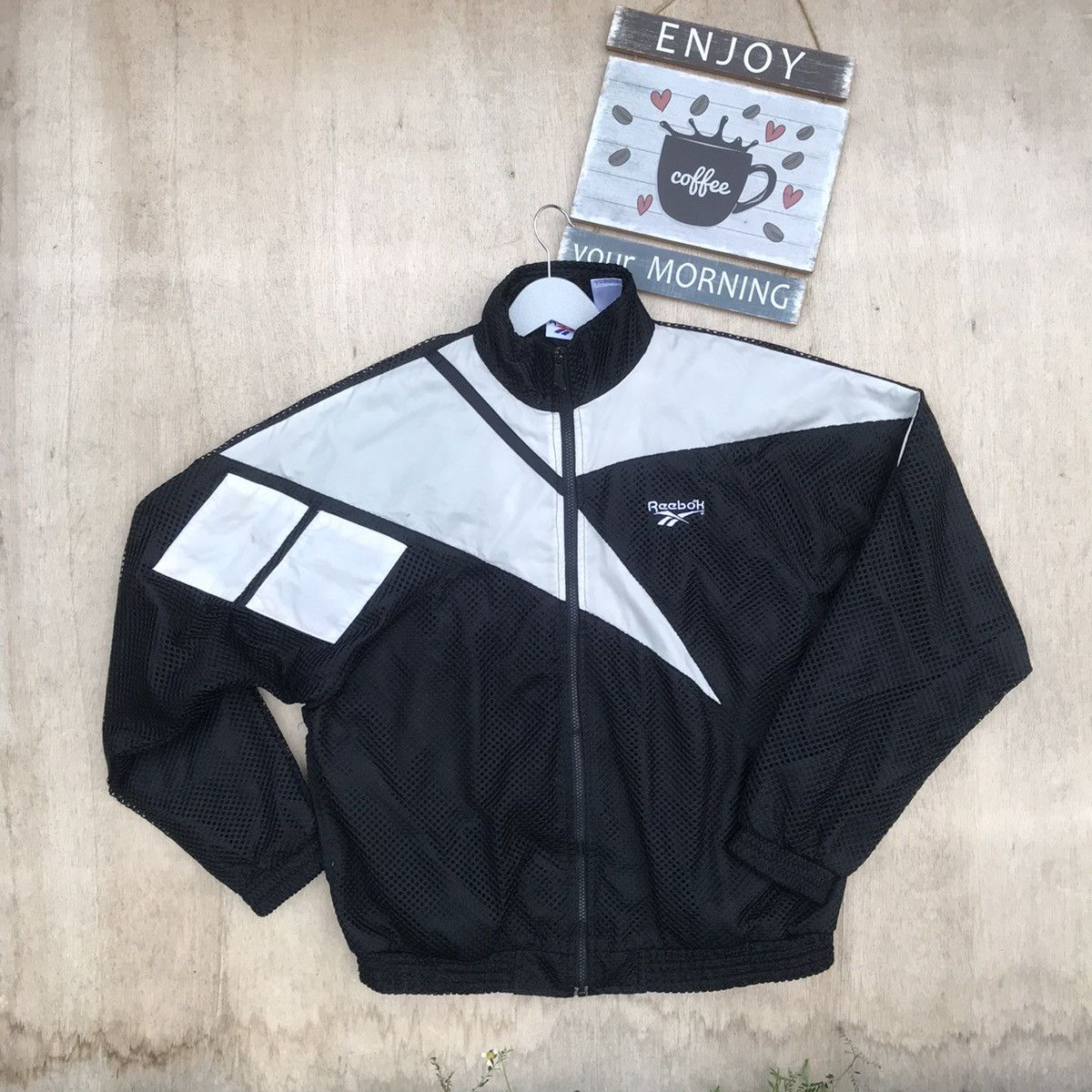 Reebok × Vintage RARE VTG 90S REEBOK MESH BAGGY jacket big Logo Size US L / EU 52-54 / 3 - 2 Thumbnail