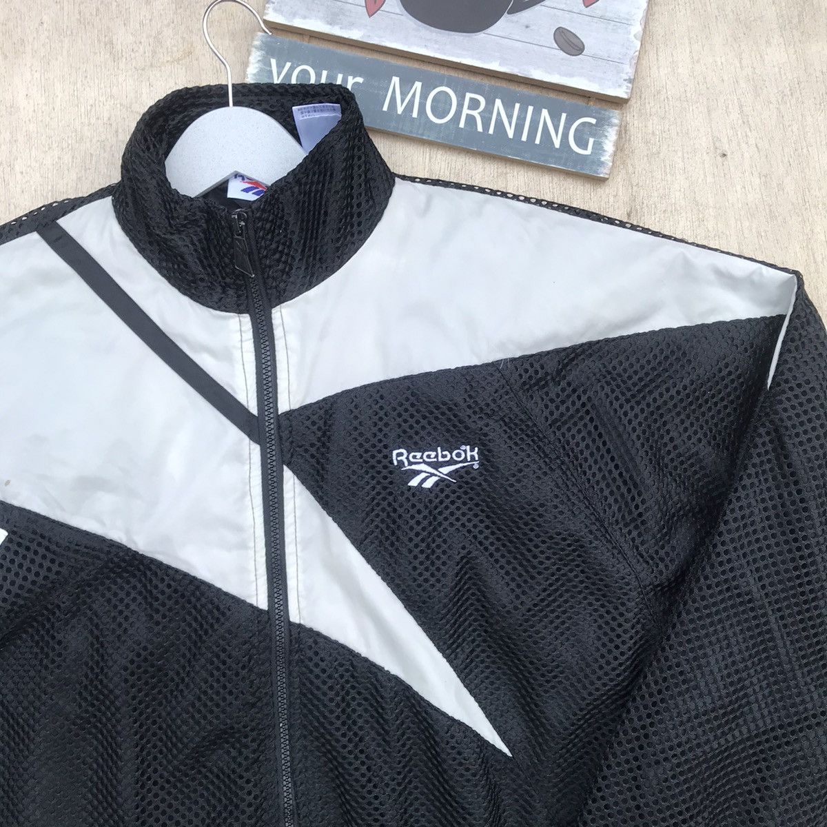 Reebok × Vintage RARE VTG 90S REEBOK MESH BAGGY jacket big Logo Size US L / EU 52-54 / 3 - 4 Thumbnail