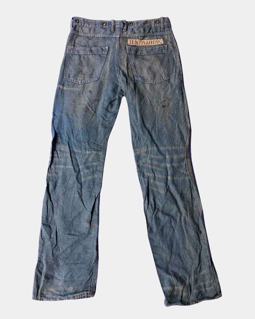 Japanese Brand ⚡️Japanese Streetwear Denim Jeans PatchWork Size US 32 / EU 48 - 2 Thumbnail
