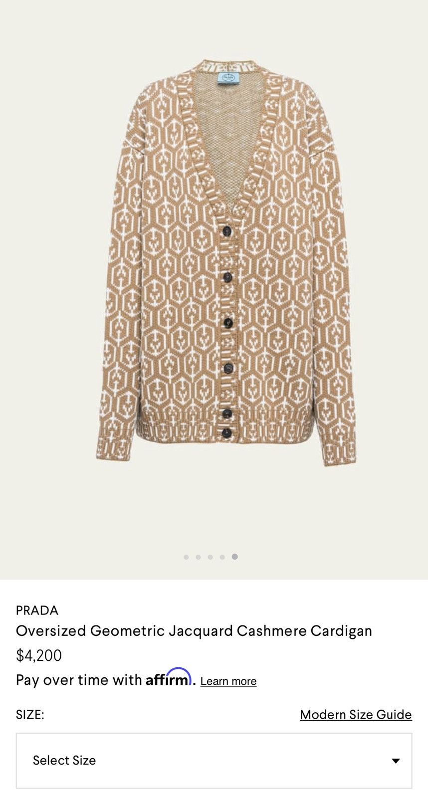 Prada 4.2k Prada Oversized Geometric Jacquard Cashmere Cardigan Size US L / EU 52-54 / 3 - 7 Thumbnail