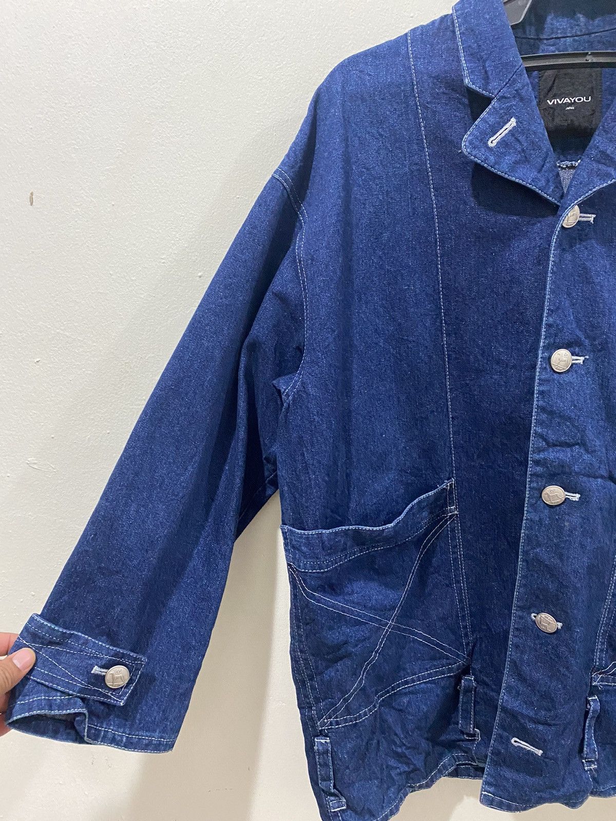 Japanese Brand VIVAYOU Japan Utility Denim Jacket Size US L / EU 52-54 / 3 - 5 Thumbnail