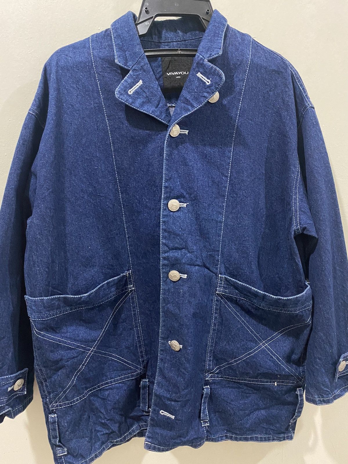 Japanese Brand VIVAYOU Japan Utility Denim Jacket Size US L / EU 52-54 / 3 - 3 Thumbnail