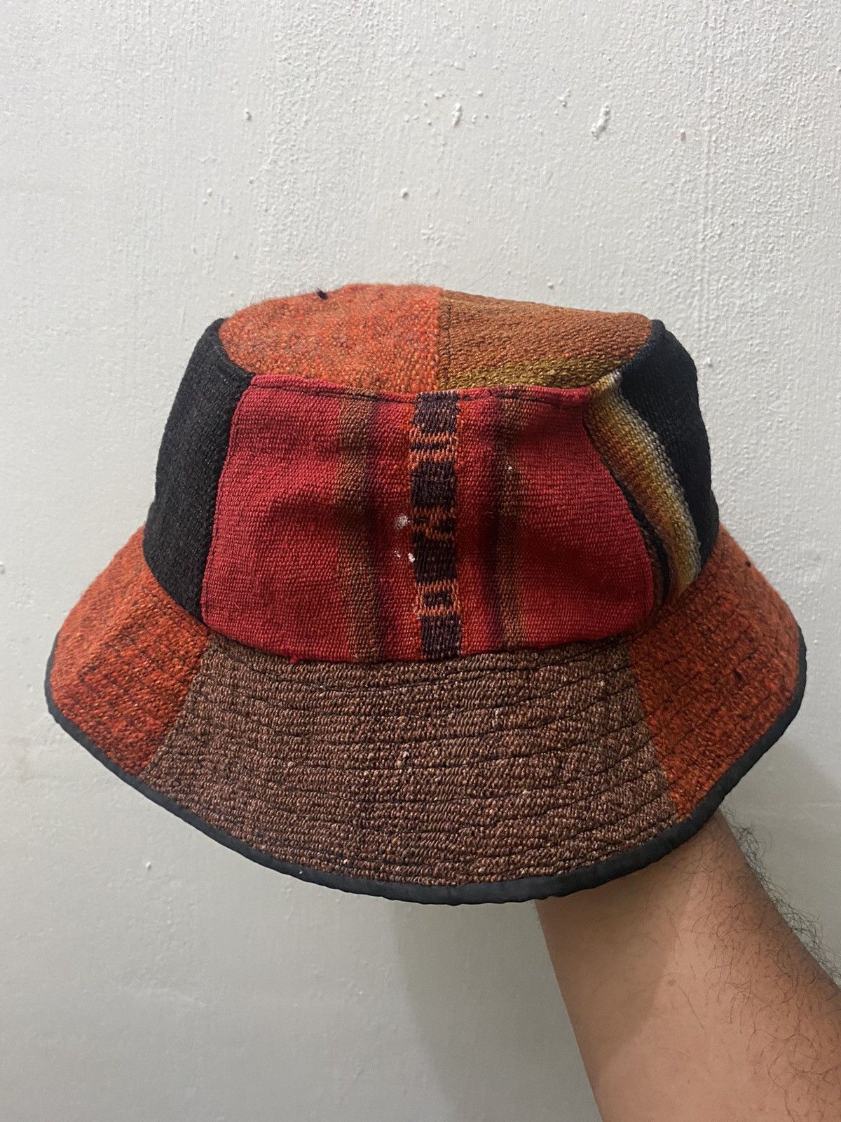 Japanese Brand VTG Woolen Hippie Pattern Bucket Hat Size ONE SIZE - 5 Thumbnail