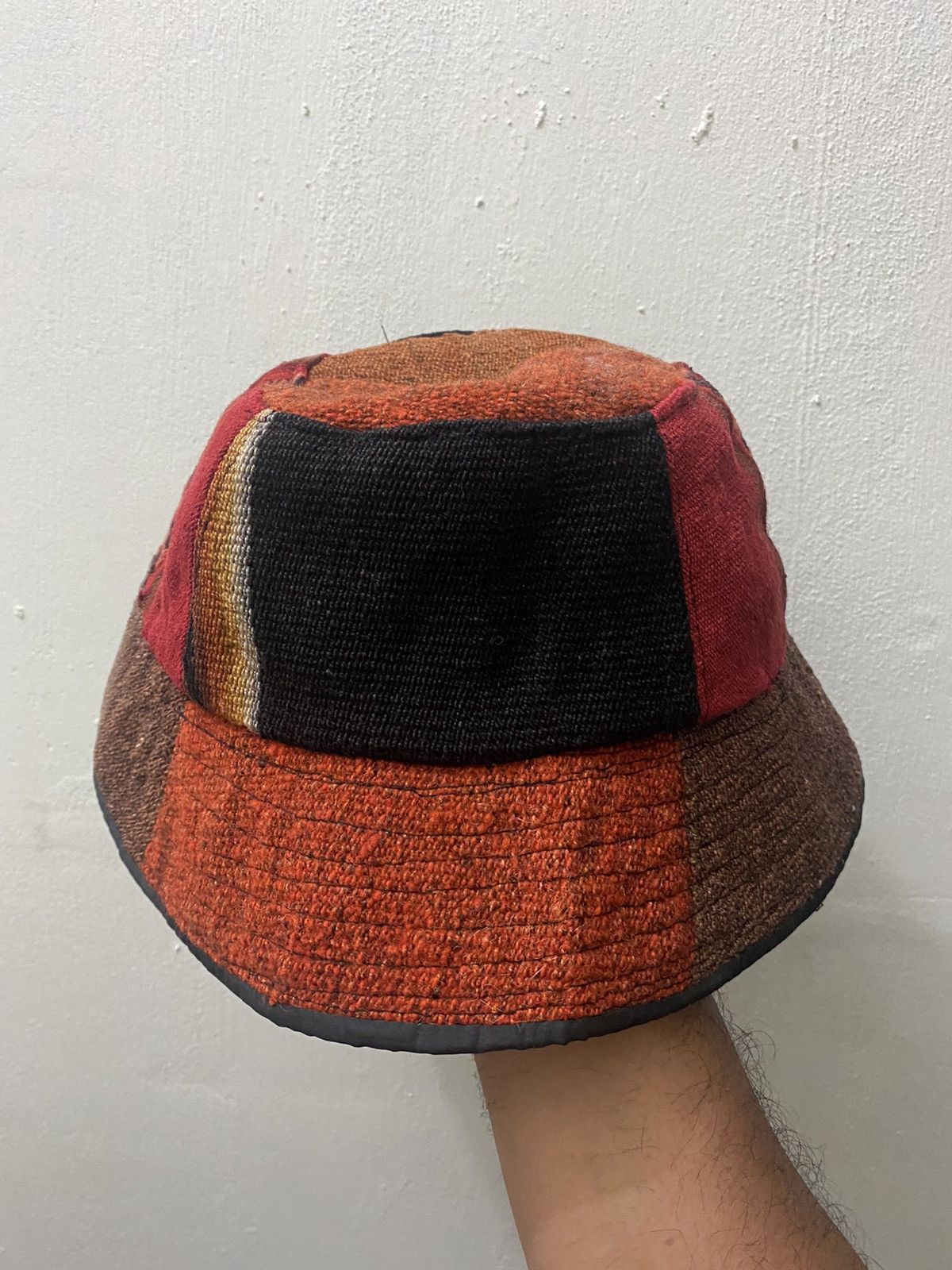 Japanese Brand VTG Woolen Hippie Pattern Bucket Hat Size ONE SIZE - 3 Thumbnail