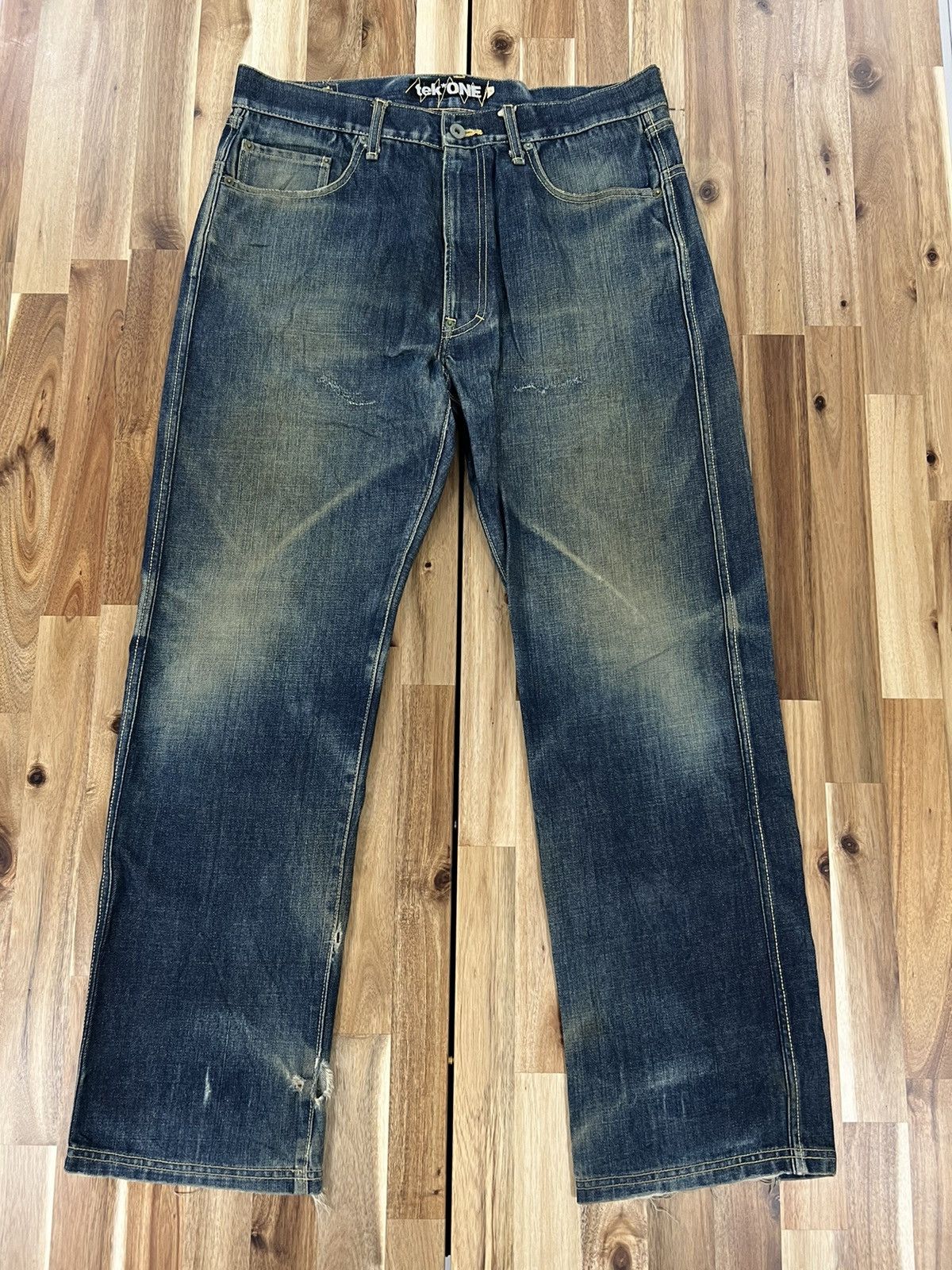 Japanese Brand Tek One Agrigulture Japanese Brand Denim Jeans Size US 35 - 1 Thumbnail