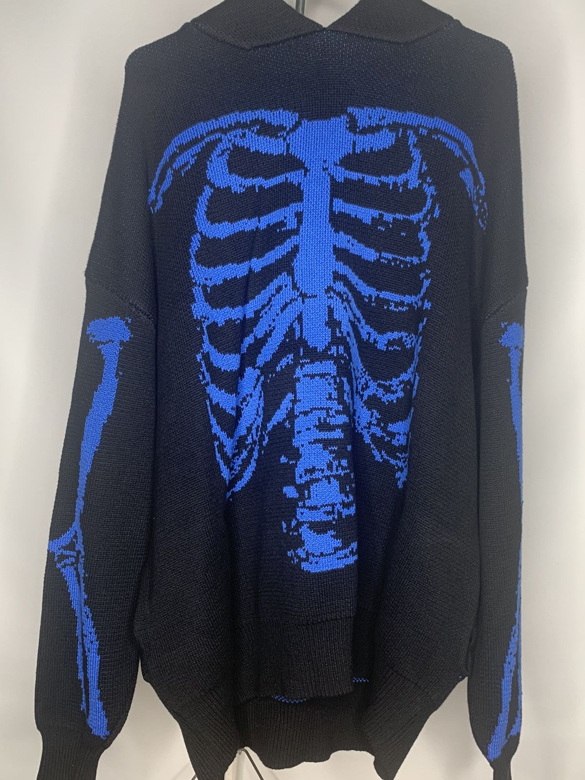 Bones Black and Blue Skeletal Knit Hoodie Size US L / EU 52-54 / 3 - 1 Thumbnail