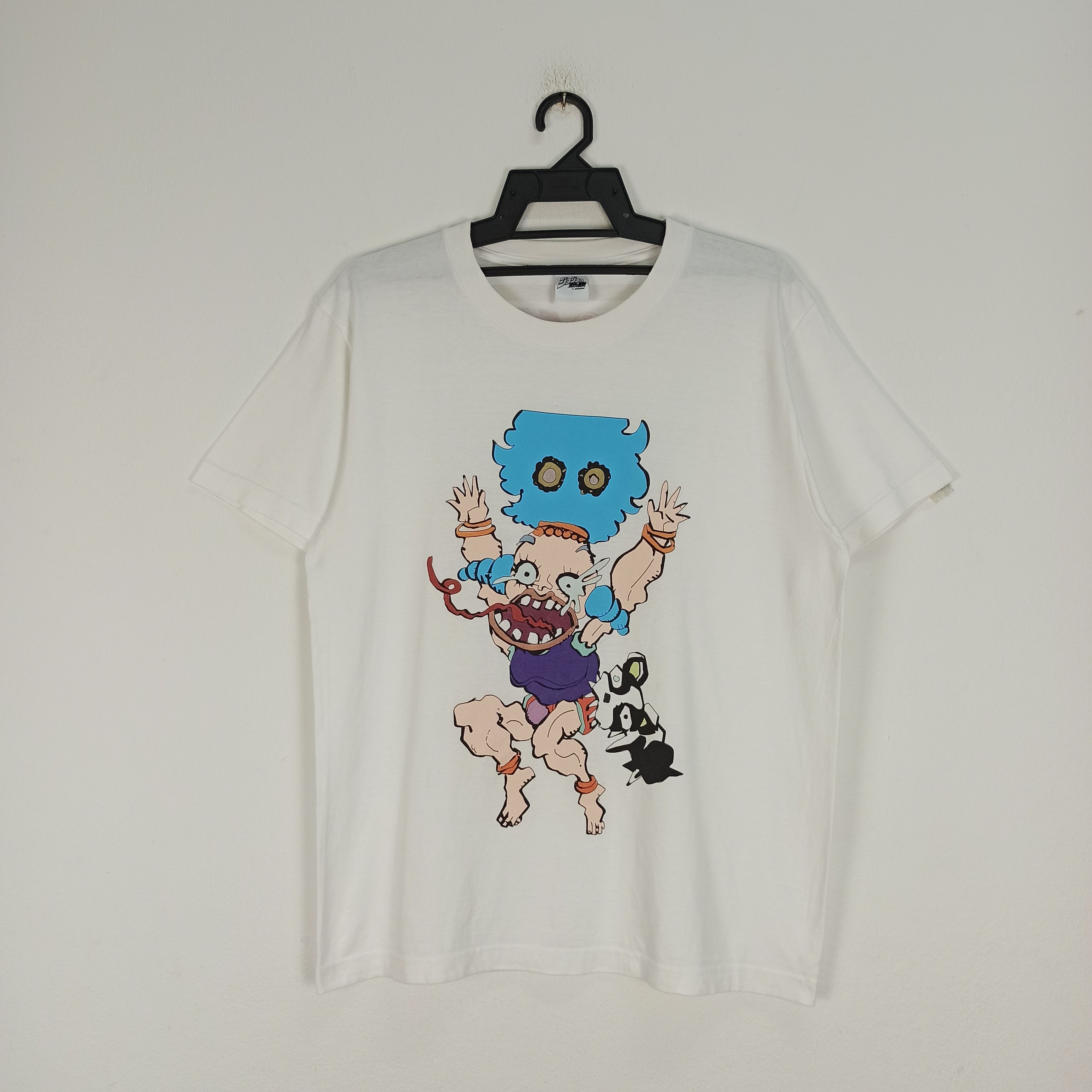 image of Anima x Movie Anime Iggy: Jojo's Bizarre Adventure X Tower Records Tshirt in White (Size Medium)