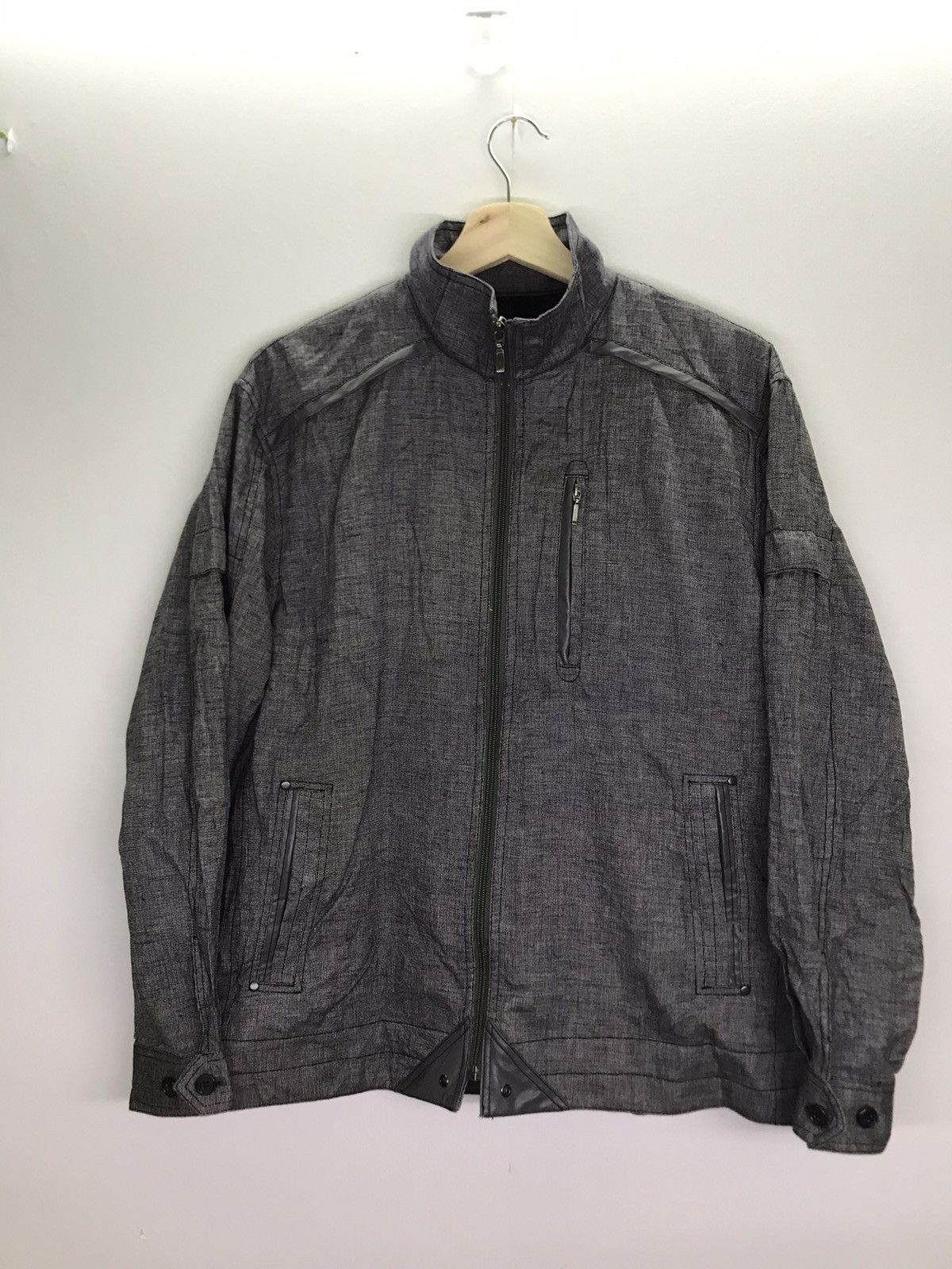 image of Archival Clothing Brand Yukiko Kimijima Zip Up Jacket in Grey, Men's (Size Large)