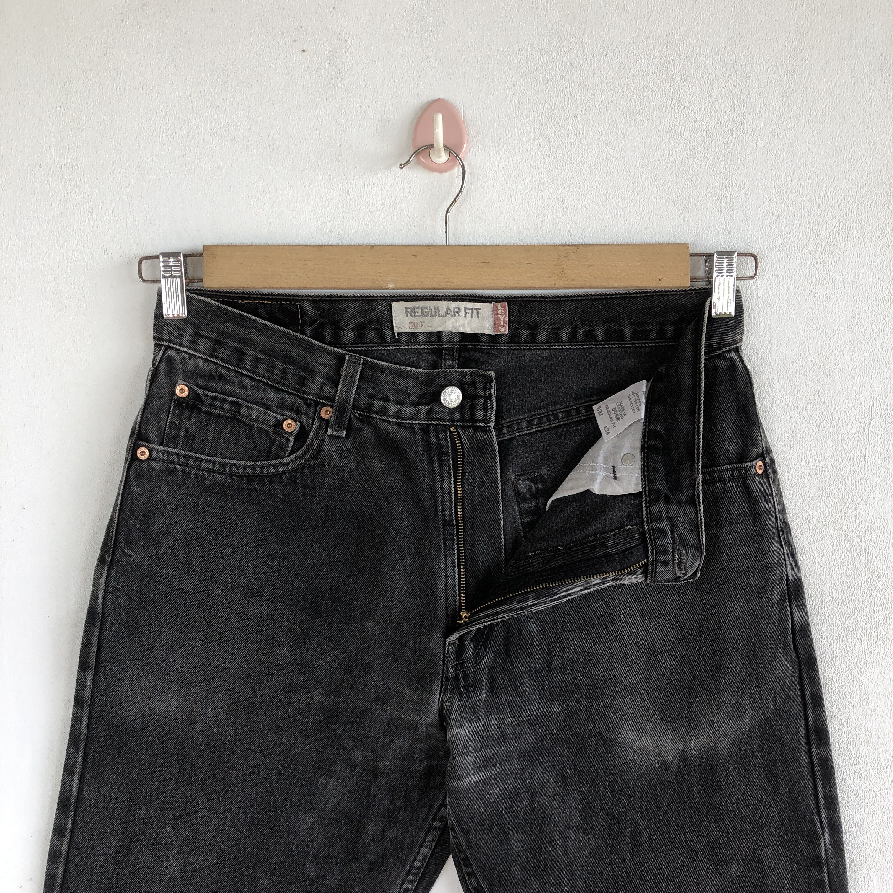 Levi's Vintage Levis Jeans Faded Black Levi's 505 Distressed Denim Size US 30 / EU 46 - 9 Thumbnail