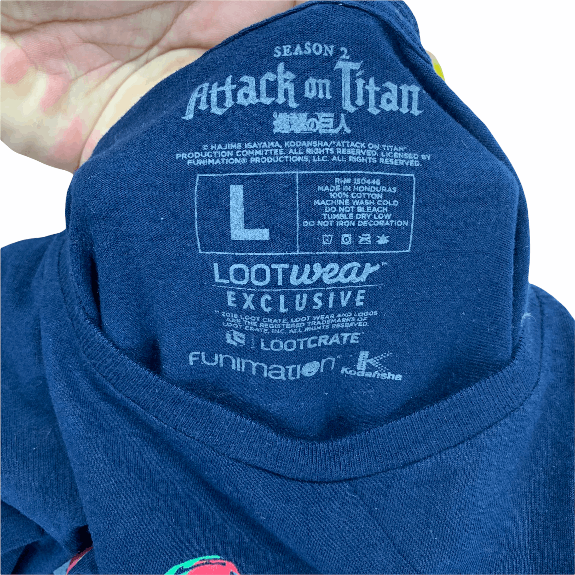 Vintage Attack on Titan Season 2 Tee #3323-67 Size US L / EU 52-54 / 3 - 4 Thumbnail