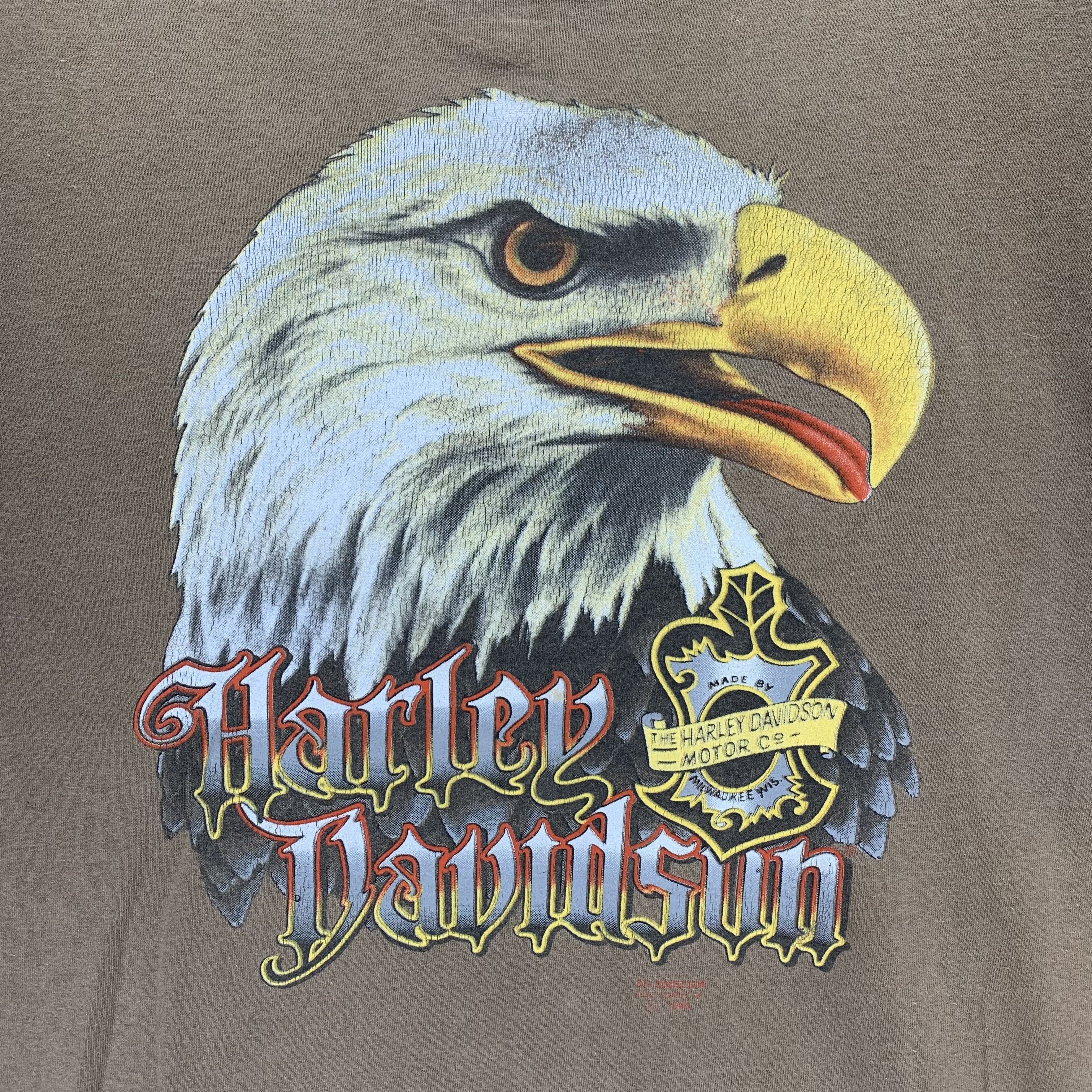 Harley Davidson Vintage Harley Davidson Eagle Big Logo Tee #3090-114 Size US L / EU 52-54 / 3 - 3 Thumbnail