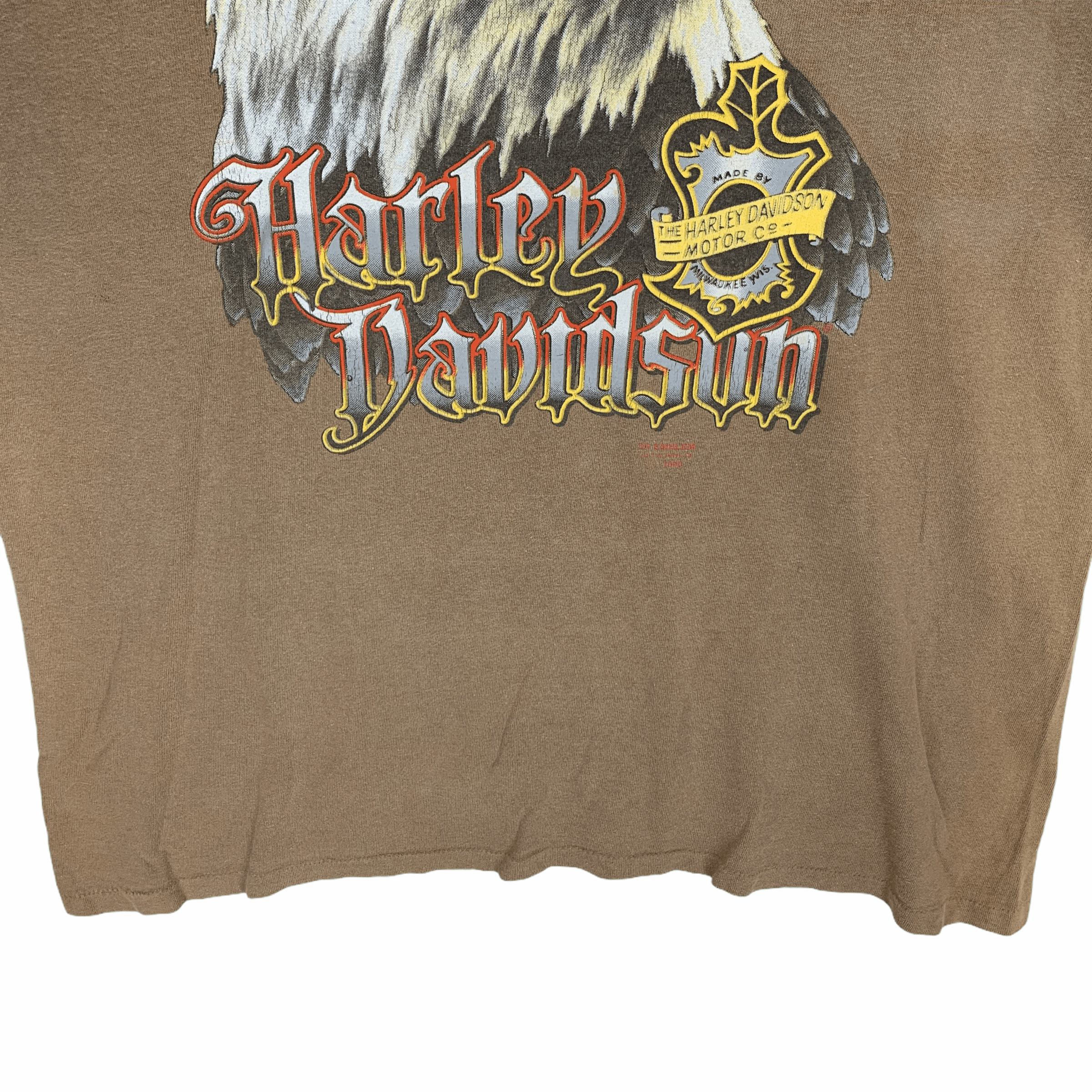 Harley Davidson Vintage Harley Davidson Eagle Big Logo Tee #3090-114 Size US L / EU 52-54 / 3 - 4 Thumbnail