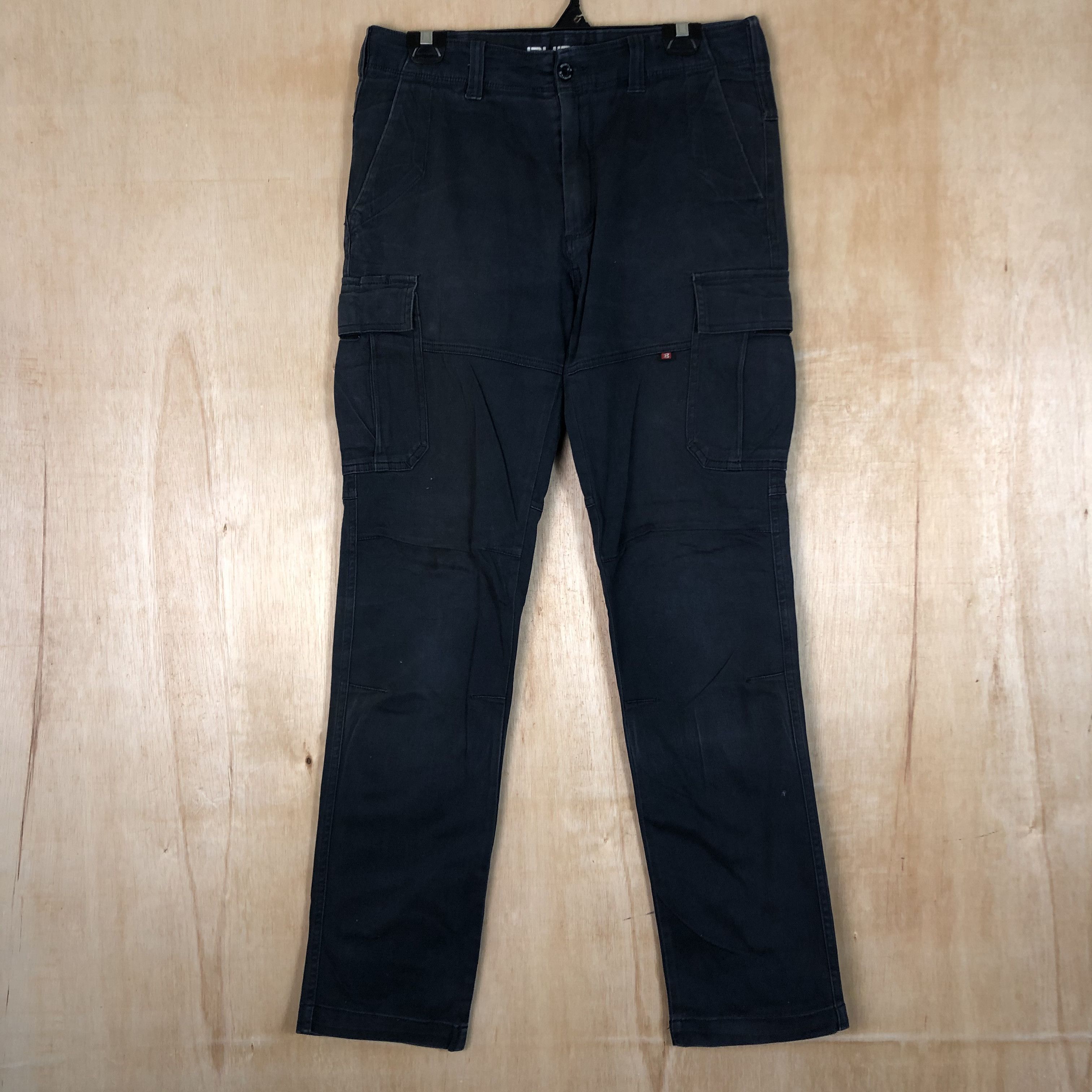 Japanese Brand DLL Burtle WorkWear Blue black multipocket Cargo Pants #c065 Size US 31 - 1 Thumbnail