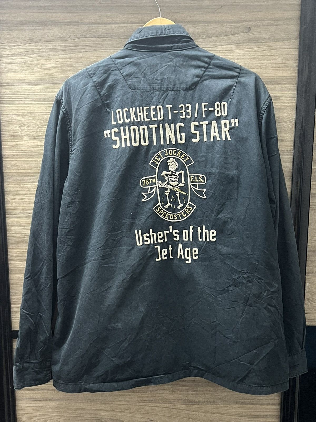 Avirex Avirex usaf blue navy shooting star button up Jacket Size US XXL / EU 58 / 5 - 6 Thumbnail