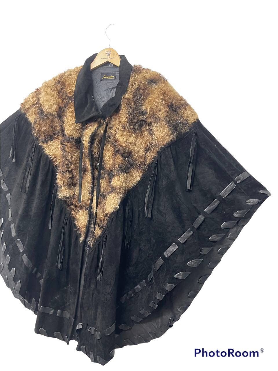 Japanese Brand Vintage Japanese Brand Lamandora Fur Leather Cape/Ponco Size US XL / EU 56 / 4 - 3 Thumbnail