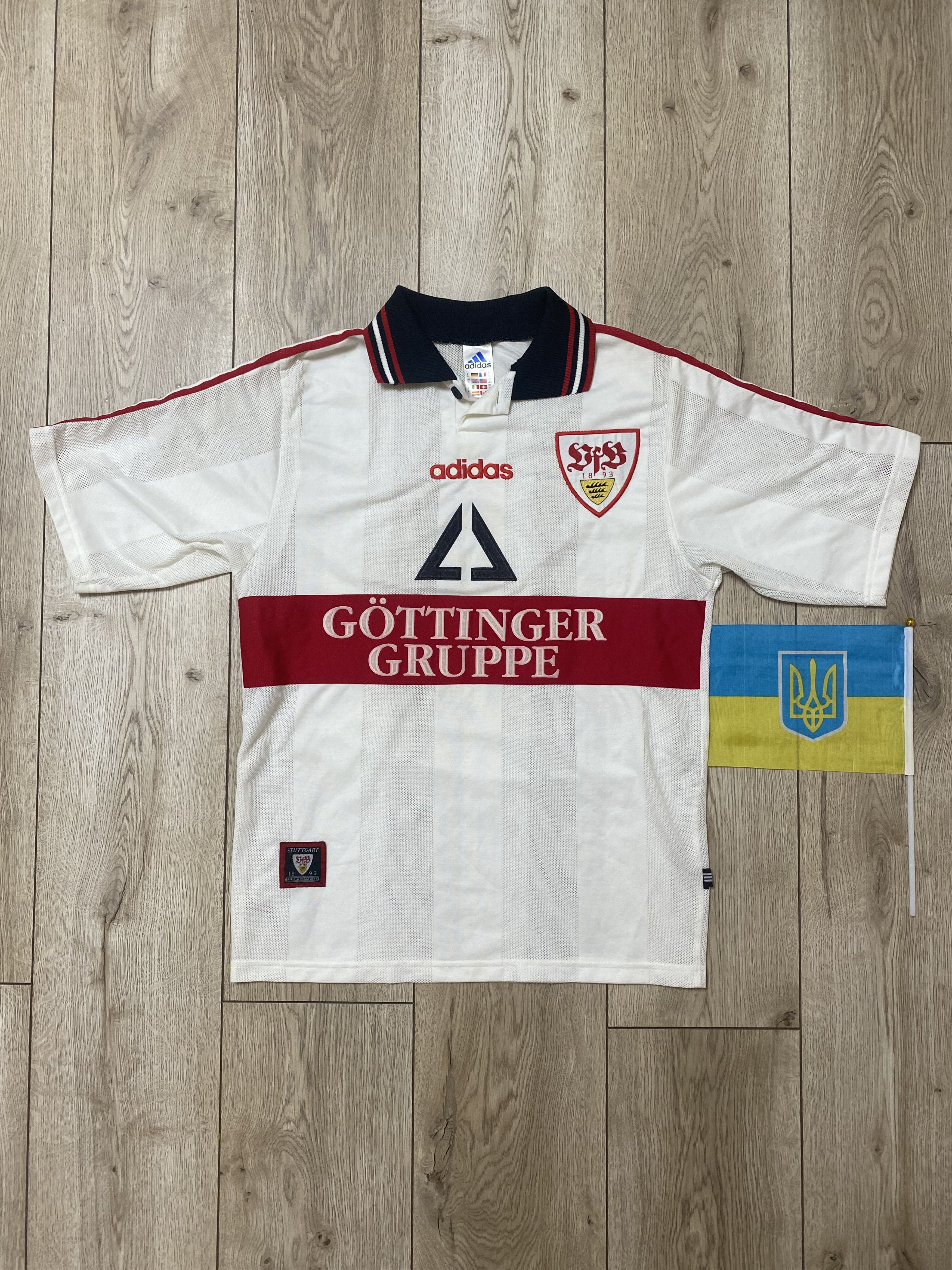 Adidas VFB STUTTGART 1997 1998 HOME FOOTBALL SHIRT SOCCER JERSEY Size US S / EU 44-46 / 1 - 1 Thumbnail