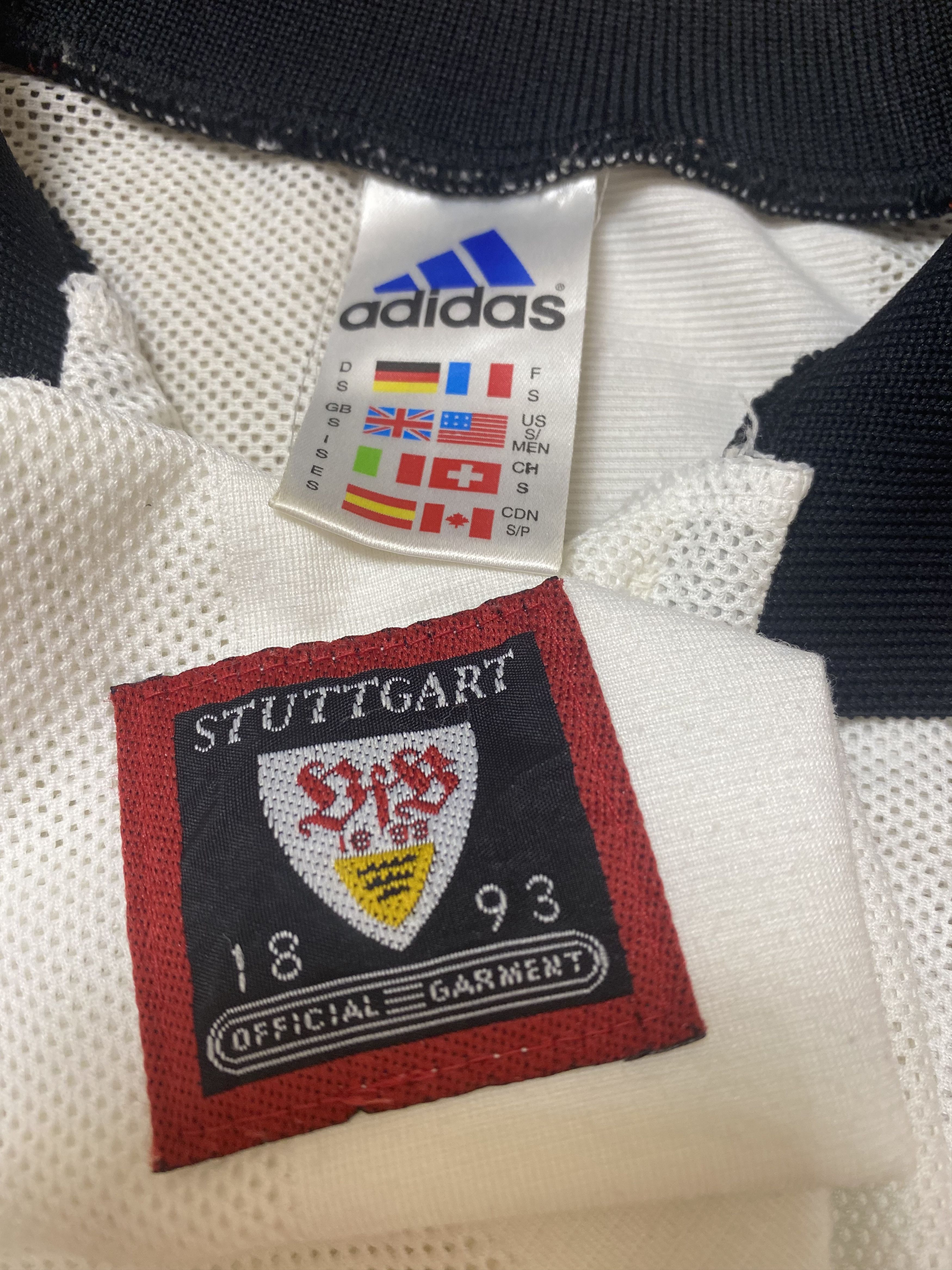 Adidas VFB STUTTGART 1997 1998 HOME FOOTBALL SHIRT SOCCER JERSEY Size US S / EU 44-46 / 1 - 7 Thumbnail