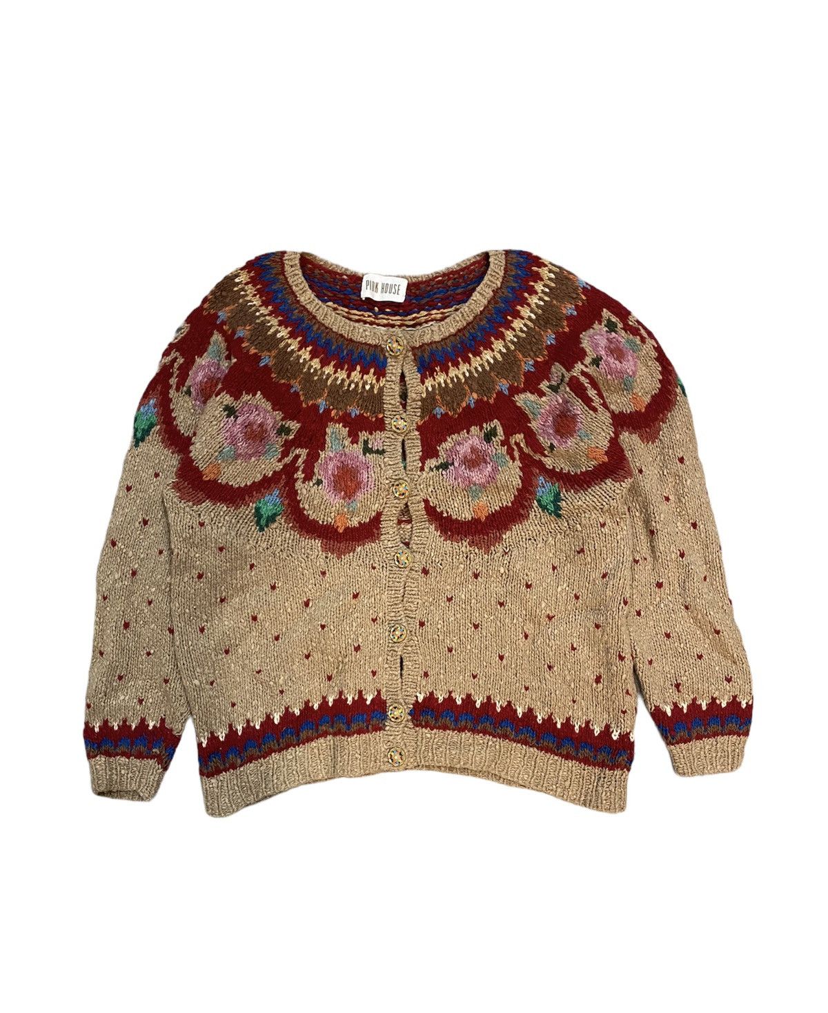 image of VTG Pink House Karl Helmut Native Knitwear in Brown, Women's (Size Medium)