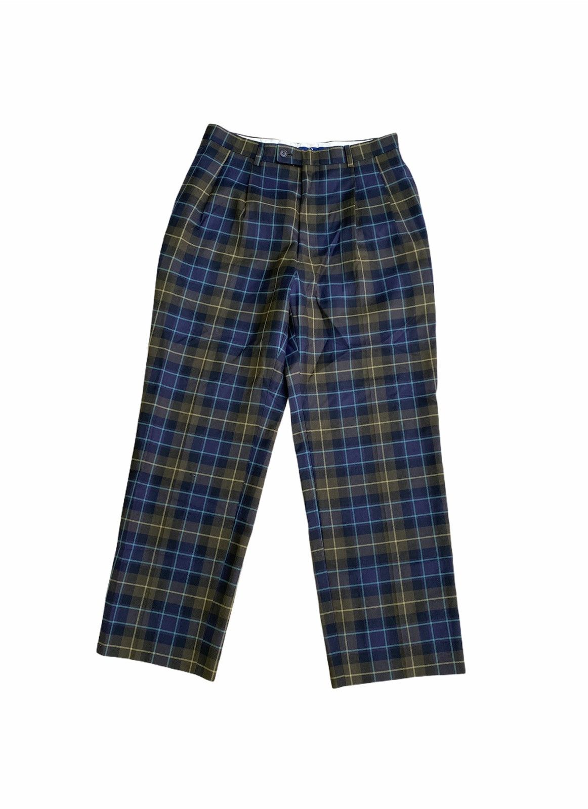 パンツ Old Christian Dior Wool Check Slacks VTG Christian Dior Double Pleated Wool Pants Men's 38 x 31