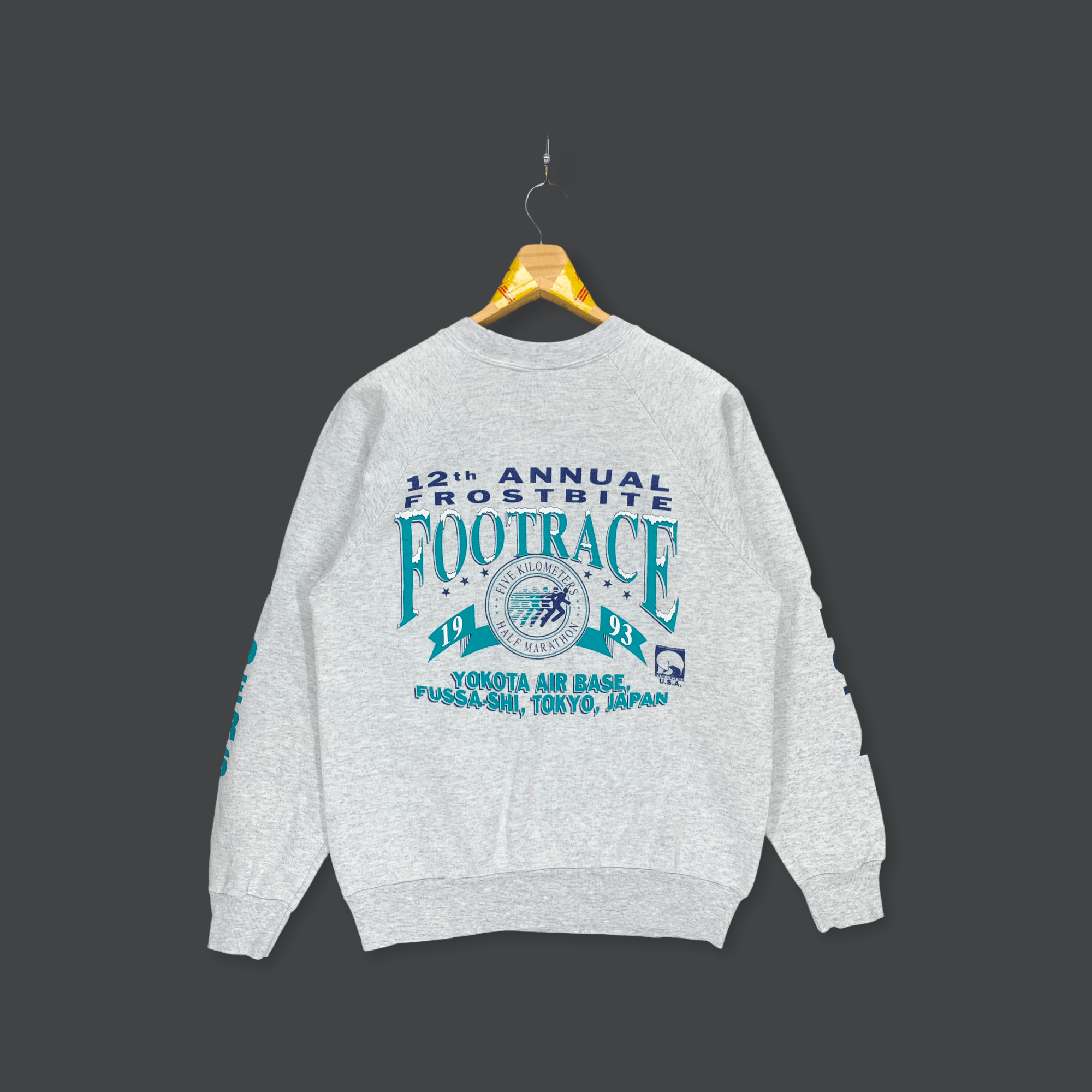 Vintage 93s Yokota Strider Running Club Footrace Sweatshirt #3008-53 Size US M / EU 48-50 / 2 - 1 Thumbnail
