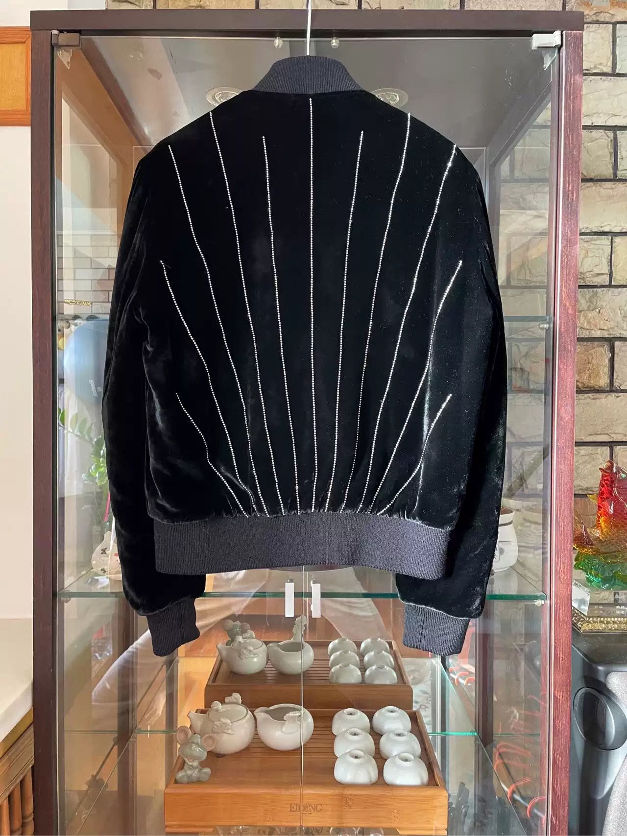 Saint Laurent Paris Saint Laurent Rhinestone ray Velvet jacket Size US M / EU 48-50 / 2 - 2 Thumbnail