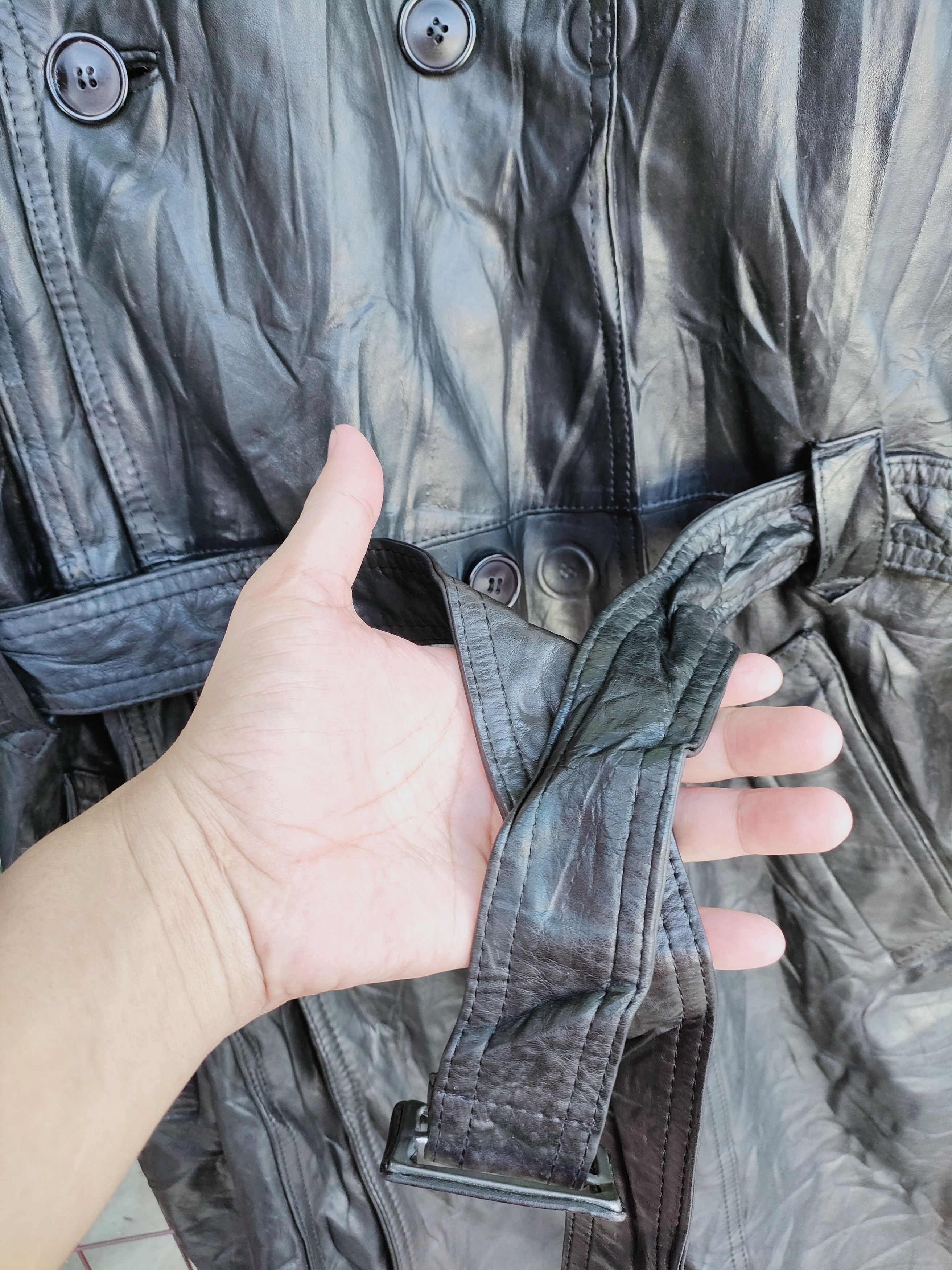 f*0様 HARAJUKU MOTHER LEATHER TRENCH COAT Harajuku Mother Leather Trench Coat