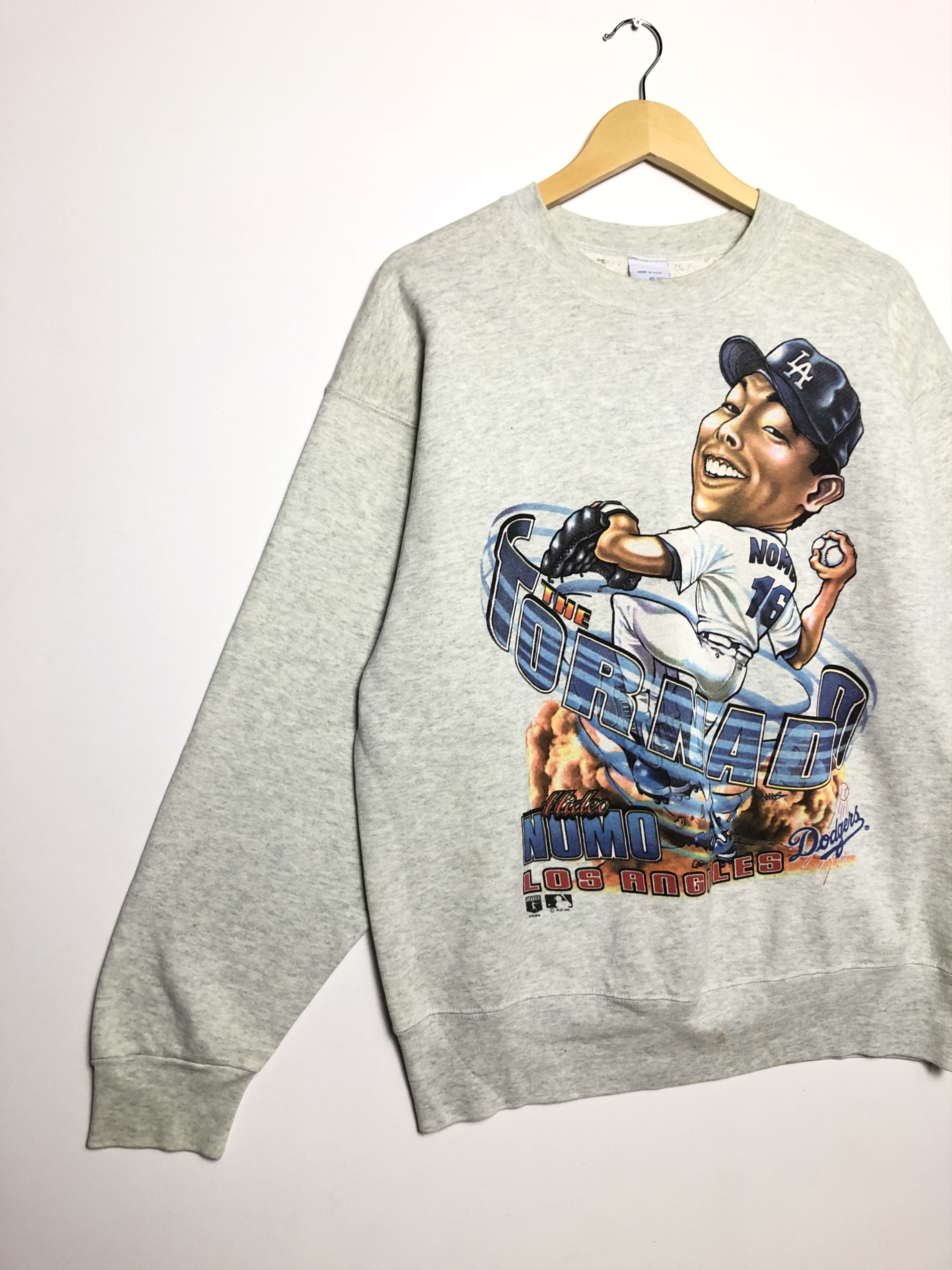 MLB VINTAGE 1995 RARE HIDEO NOMO L.A. DODGERS SWEATSHIRT Size US L / EU 52-54 / 3 - 3 Thumbnail