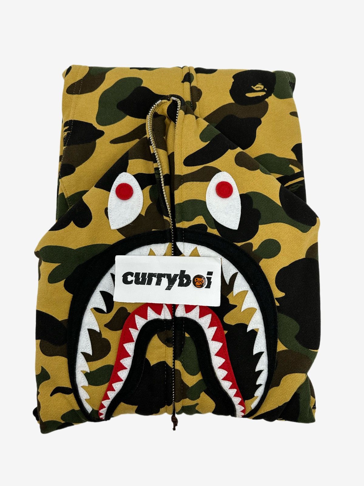 Bape BAPE 1st Camo PONR Shark Full Zip Hoodie Yellow Size US M / EU 48-50 / 2 - 4 Thumbnail