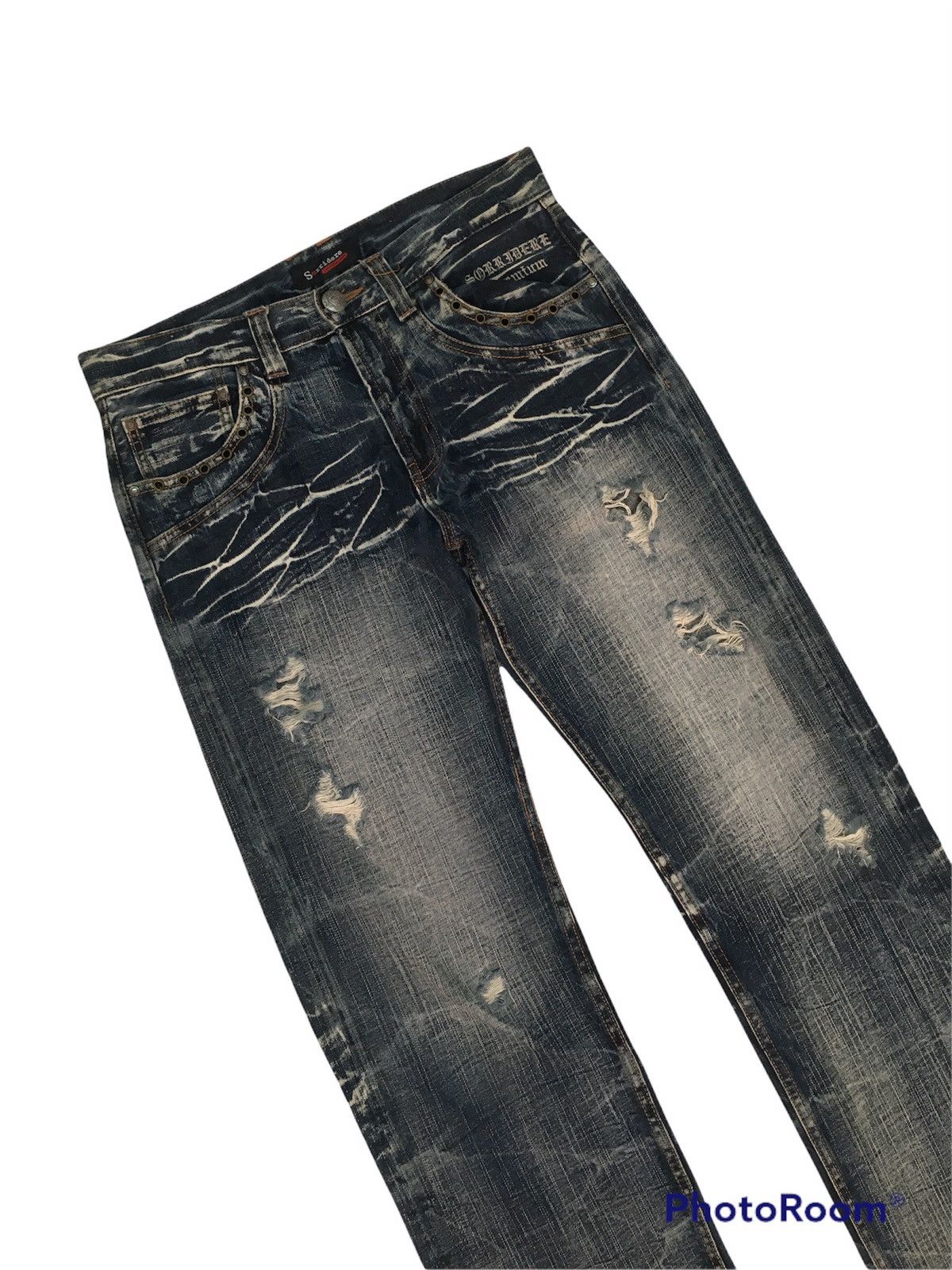 Japanese Brand 🔥SICK🔥Sorridere HardCore Distressed Ripped Denim Pants Size US 32 / EU 48 - 2 Thumbnail