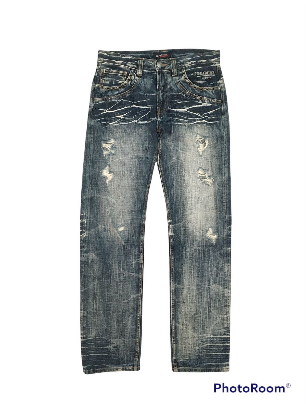 Japanese Brand 🔥SICK🔥Sorridere HardCore Distressed Ripped Denim Pants Size US 32 / EU 48 - 1 Thumbnail