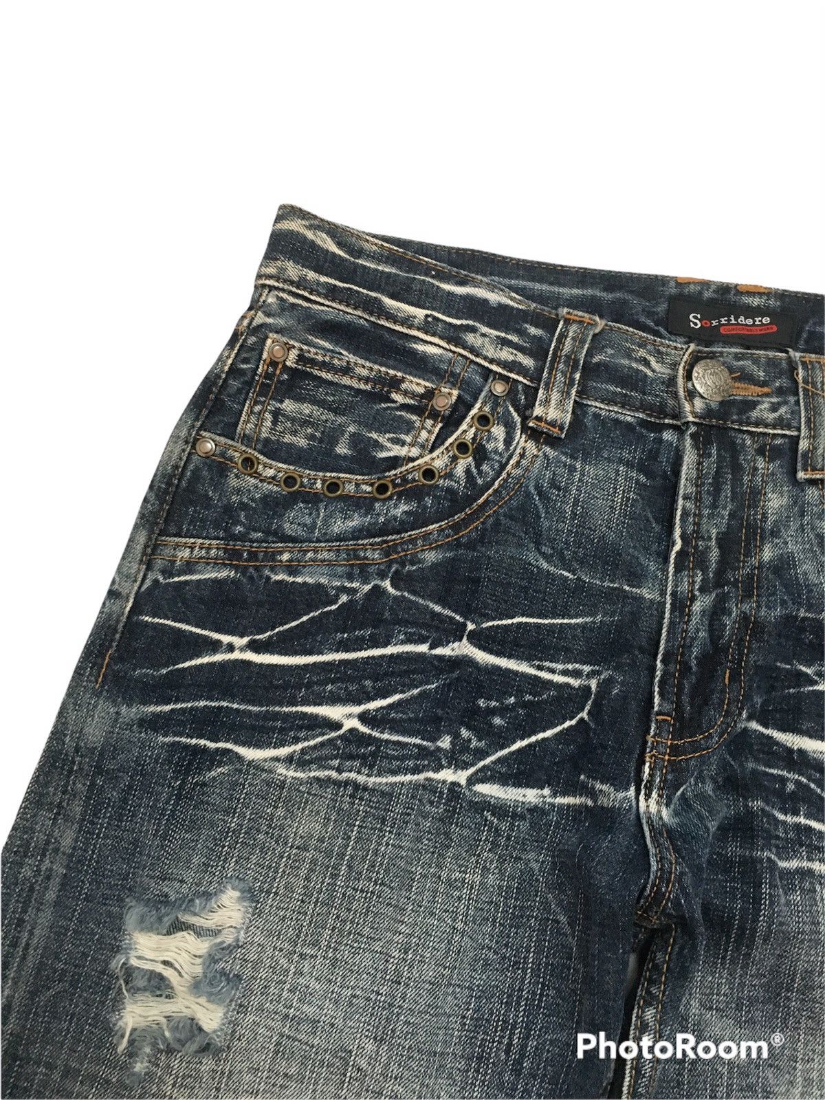 Japanese Brand 🔥SICK🔥Sorridere HardCore Distressed Ripped Denim Pants Size US 32 / EU 48 - 4 Thumbnail