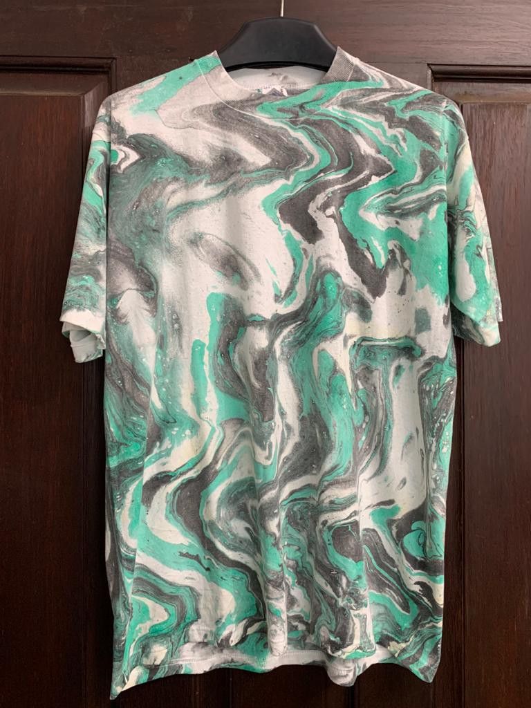 image of 90's Vintage Marble Psychedelic Water Art Tee Hypebeast in Abstract, Men's (Size XL)