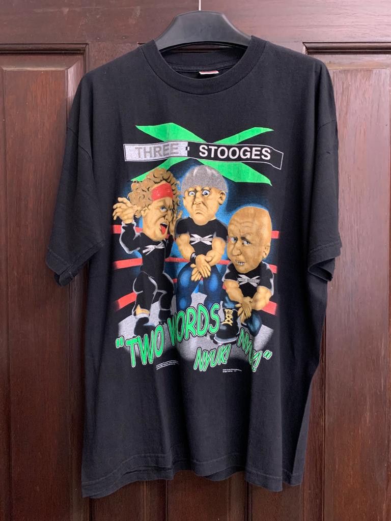 image of Vintage Three Stooges Generation X Nwo Wrestling Parody Tee in Black, Men's (Size XL)