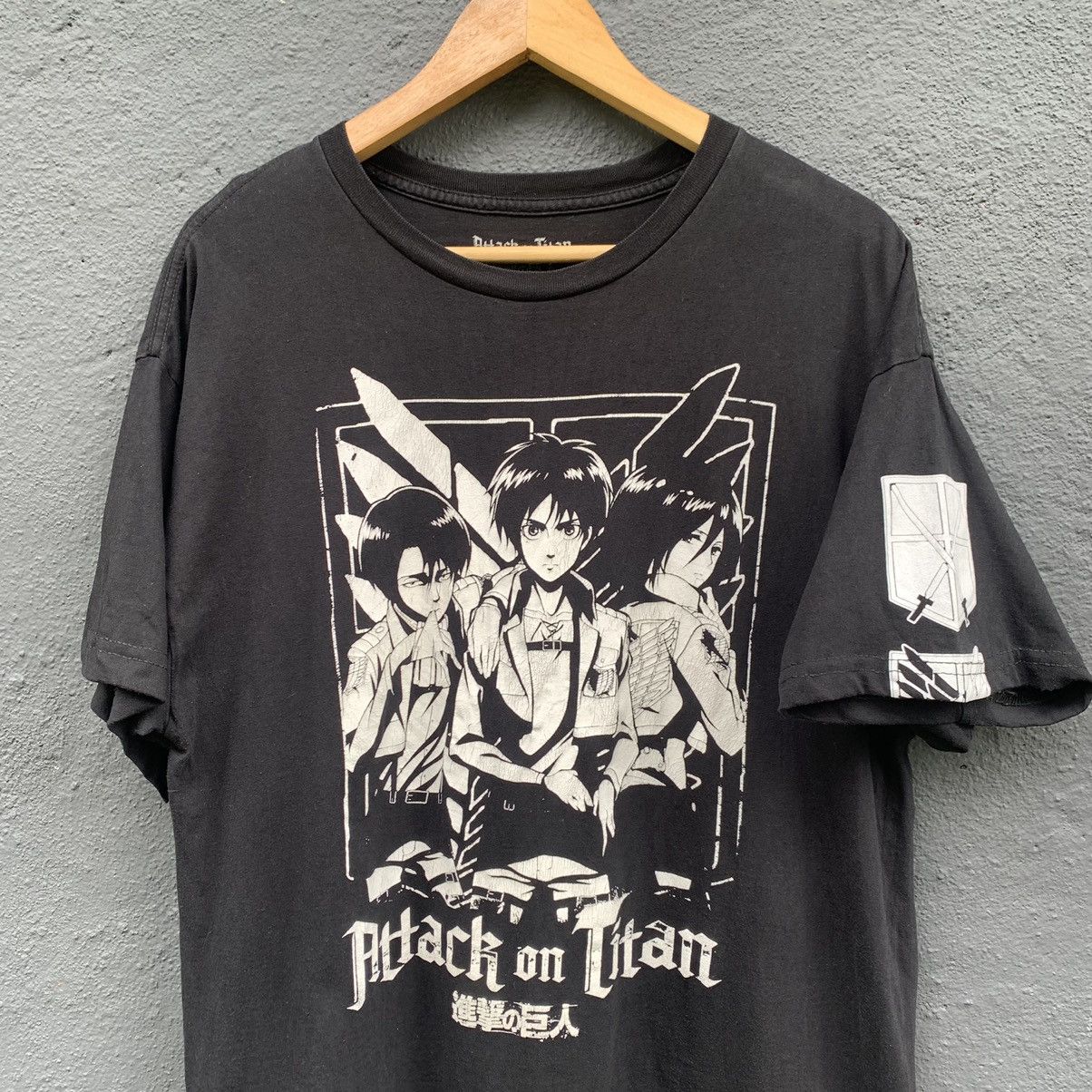 Anime Thrashed Faded Attack On Titan Japanese Animated Series Tee Size US L / EU 52-54 / 3 - 2 Thumbnail
