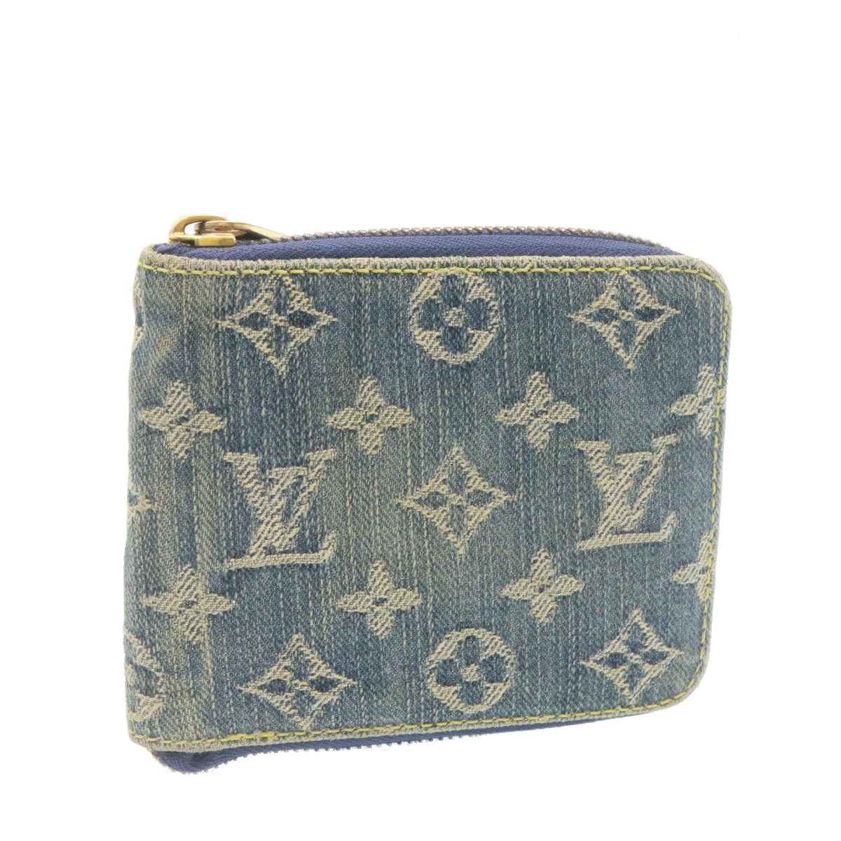 LOUIS VUITTON Monogram Denim Mini Zippy Wallet Wallet Blue M95342