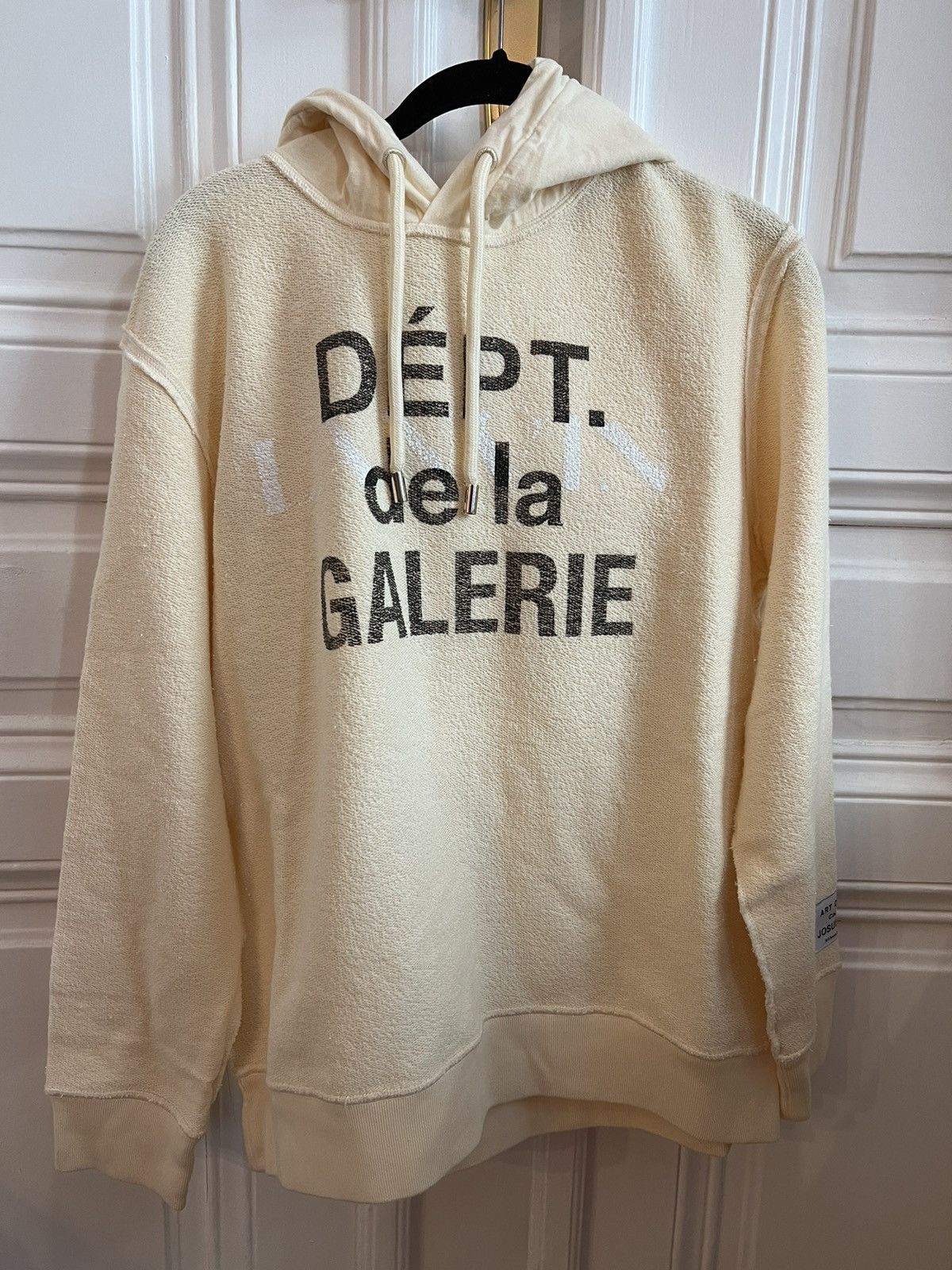 image of Gallery Dept x Lanvin French Logo Hoodie in Yellow, Men's (Size Small)